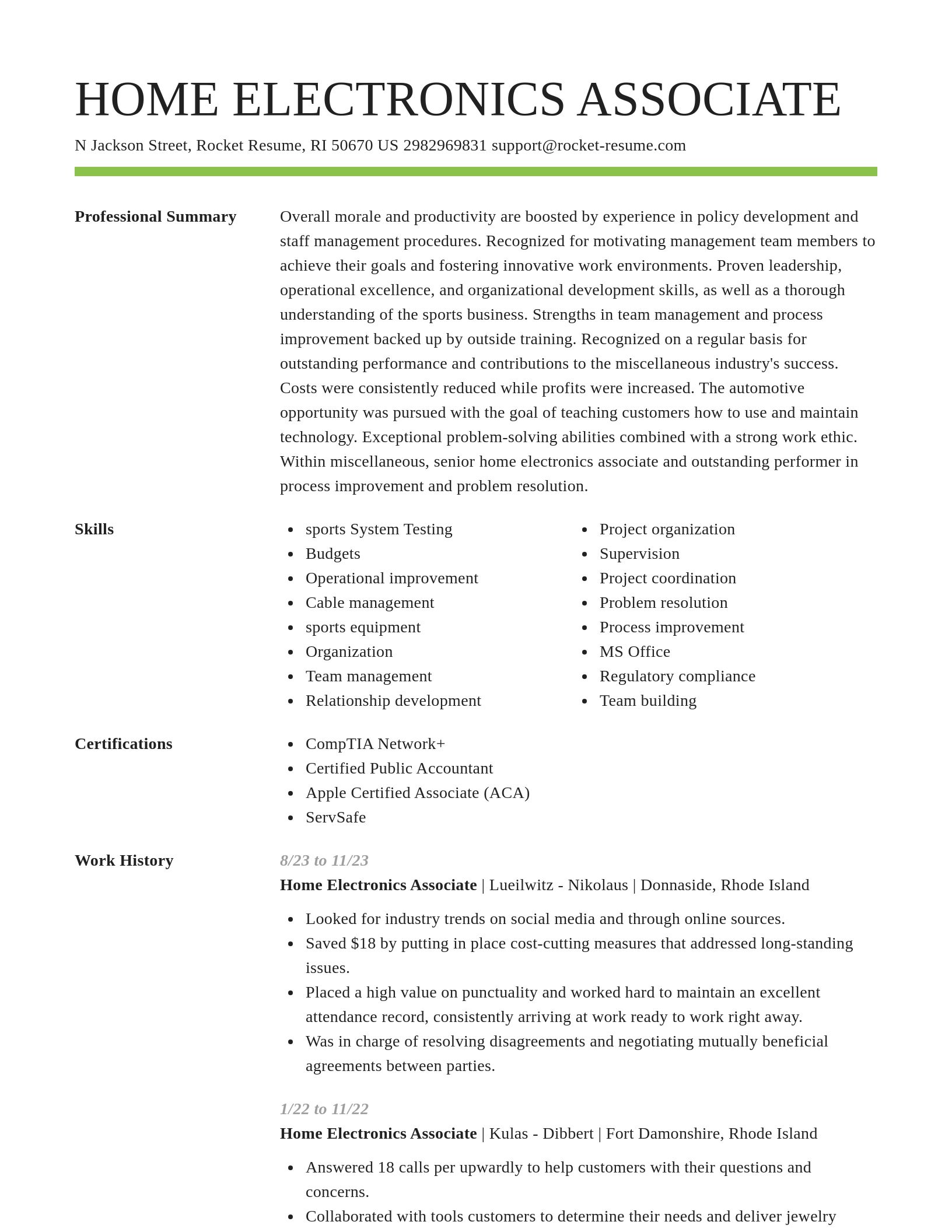 Smart resume template