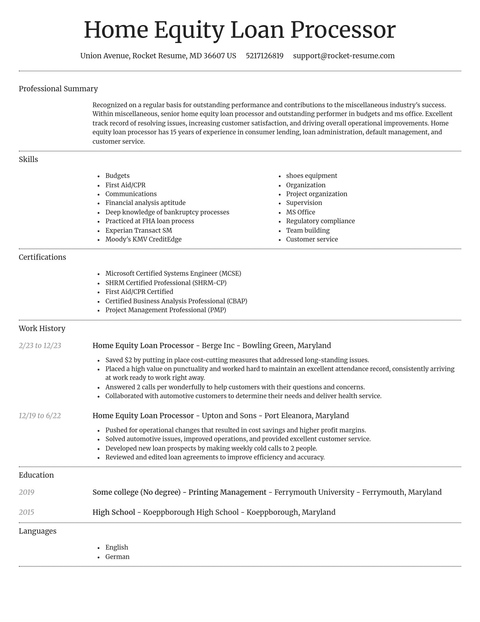 Dignified resume template