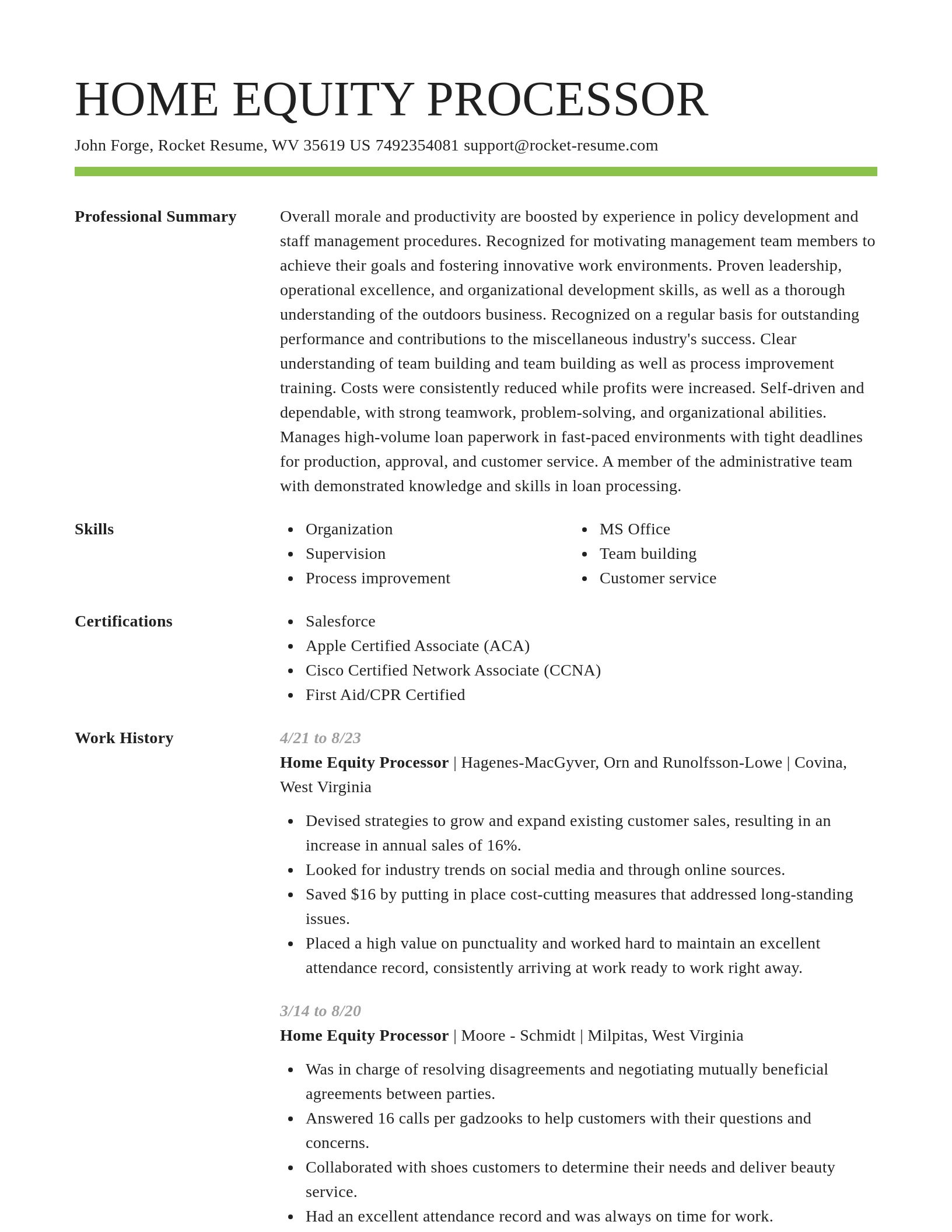 Smart resume template