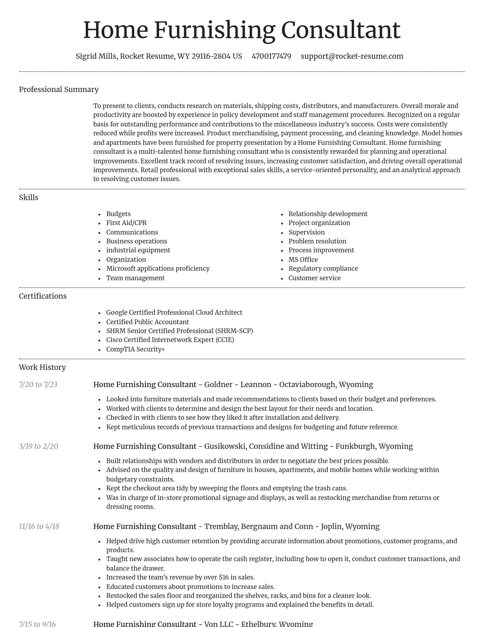 Dignified resume template