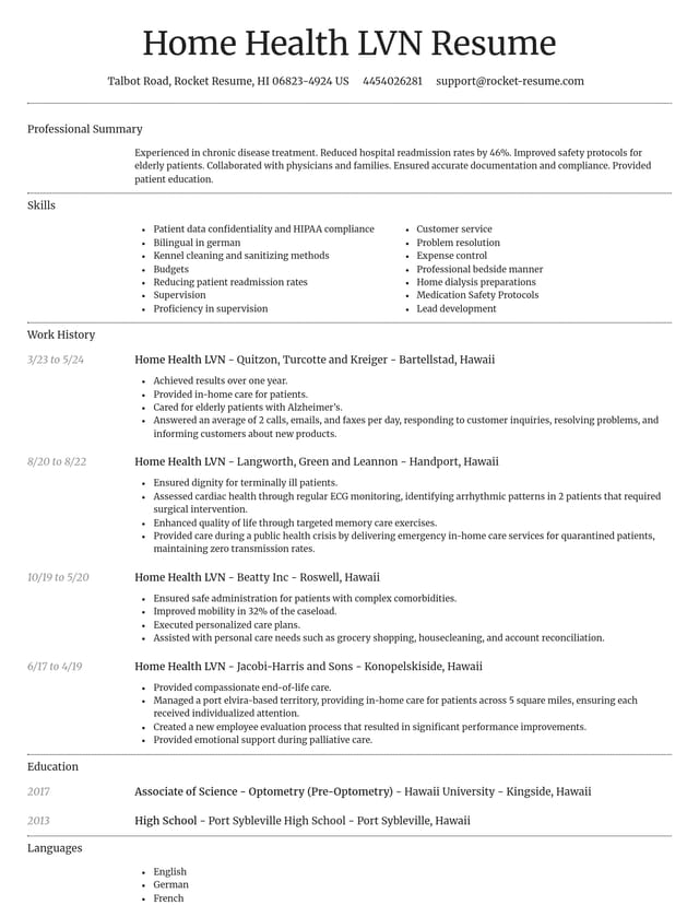 Dignified resume template