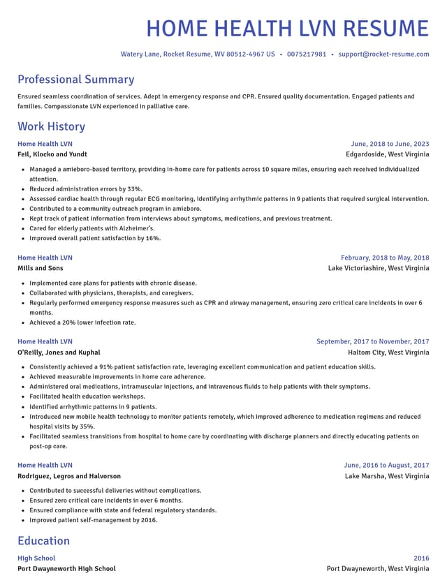 Novel resume template