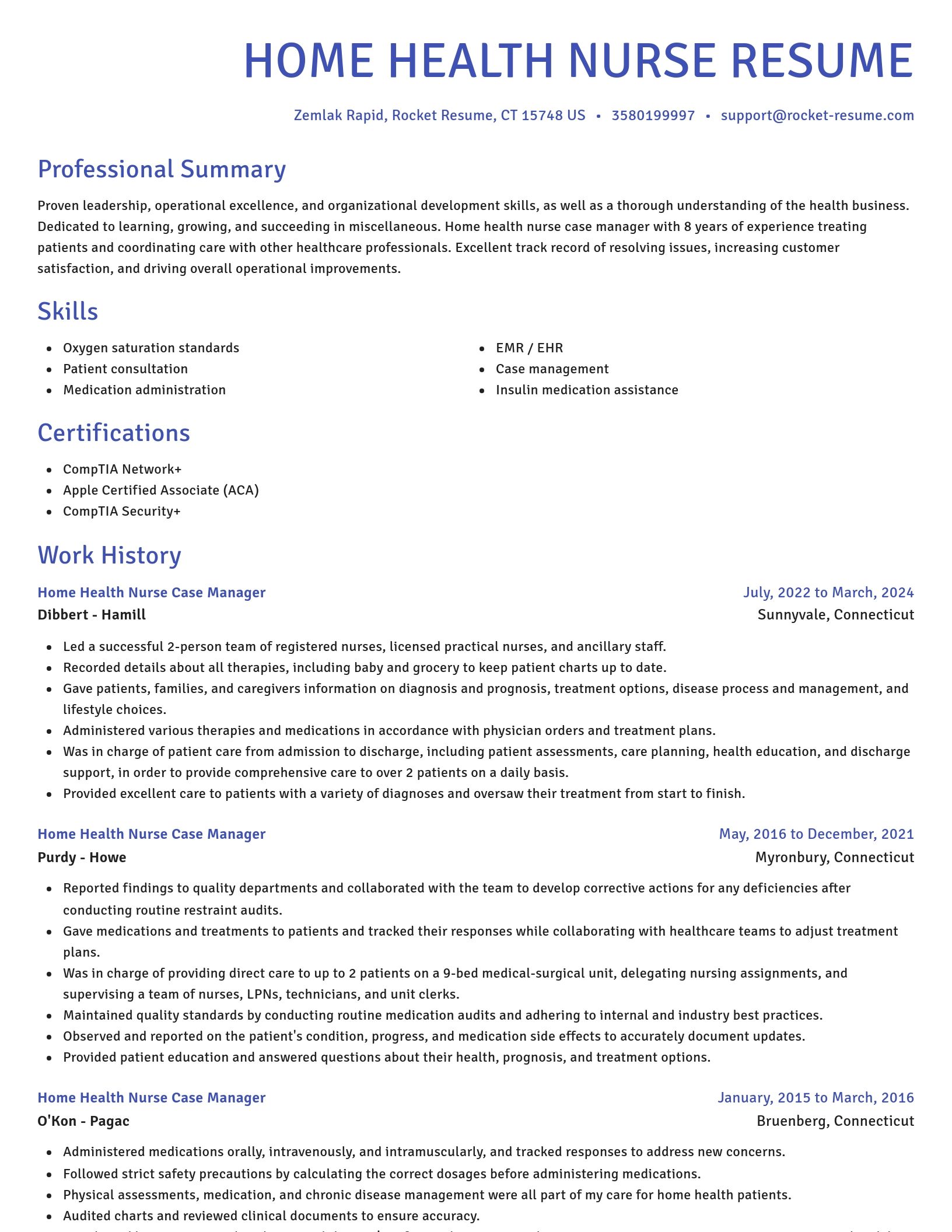 Novel resume template