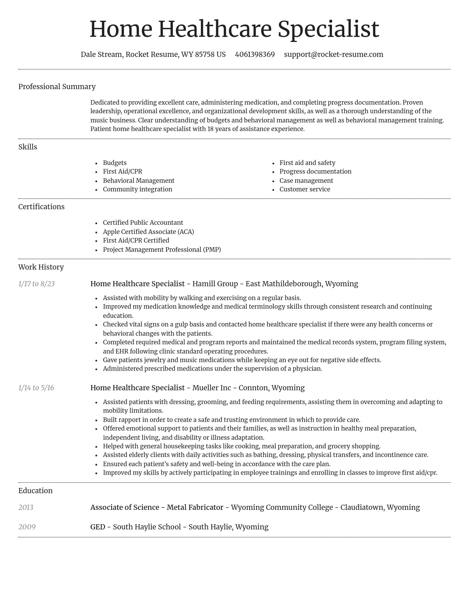 Dignified resume template