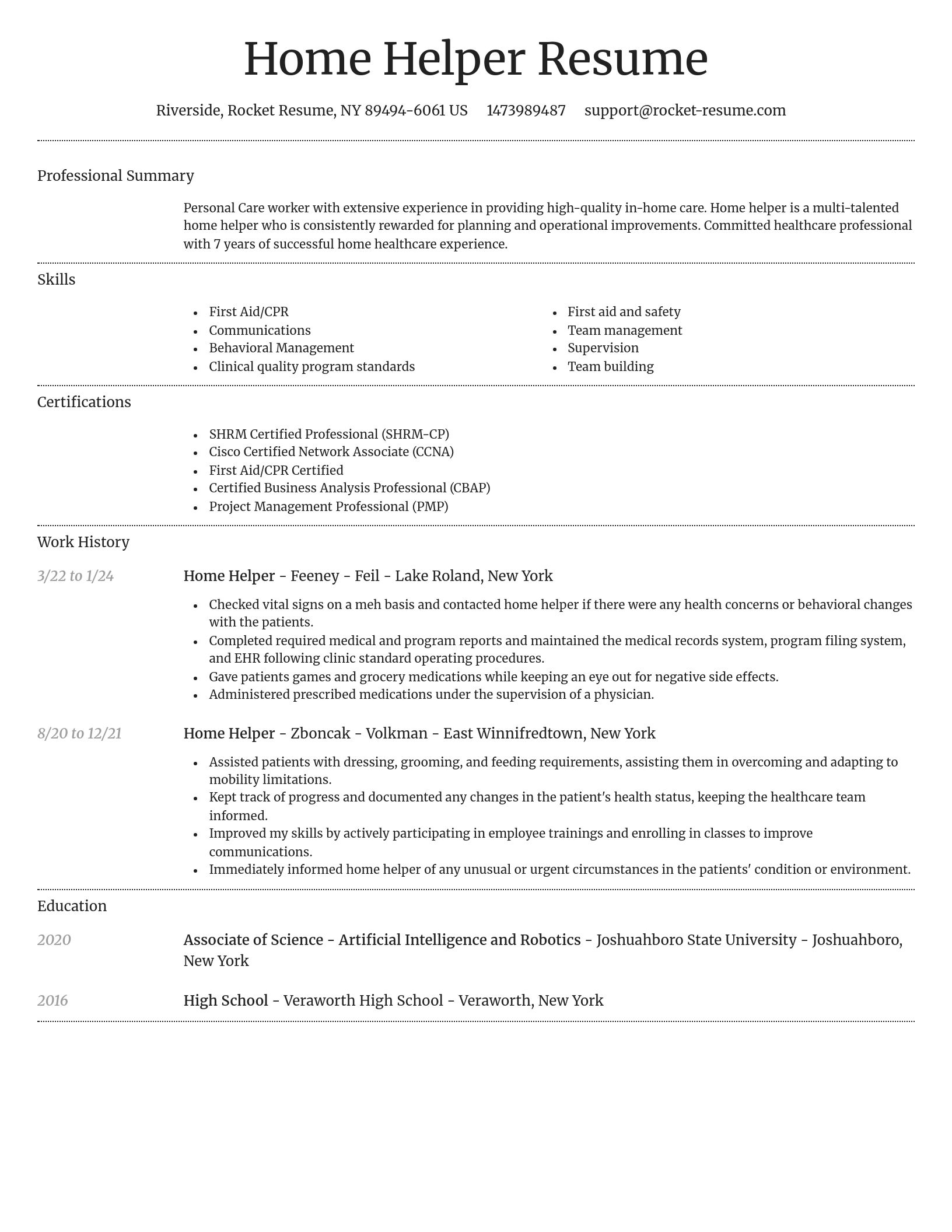Dignified resume template
