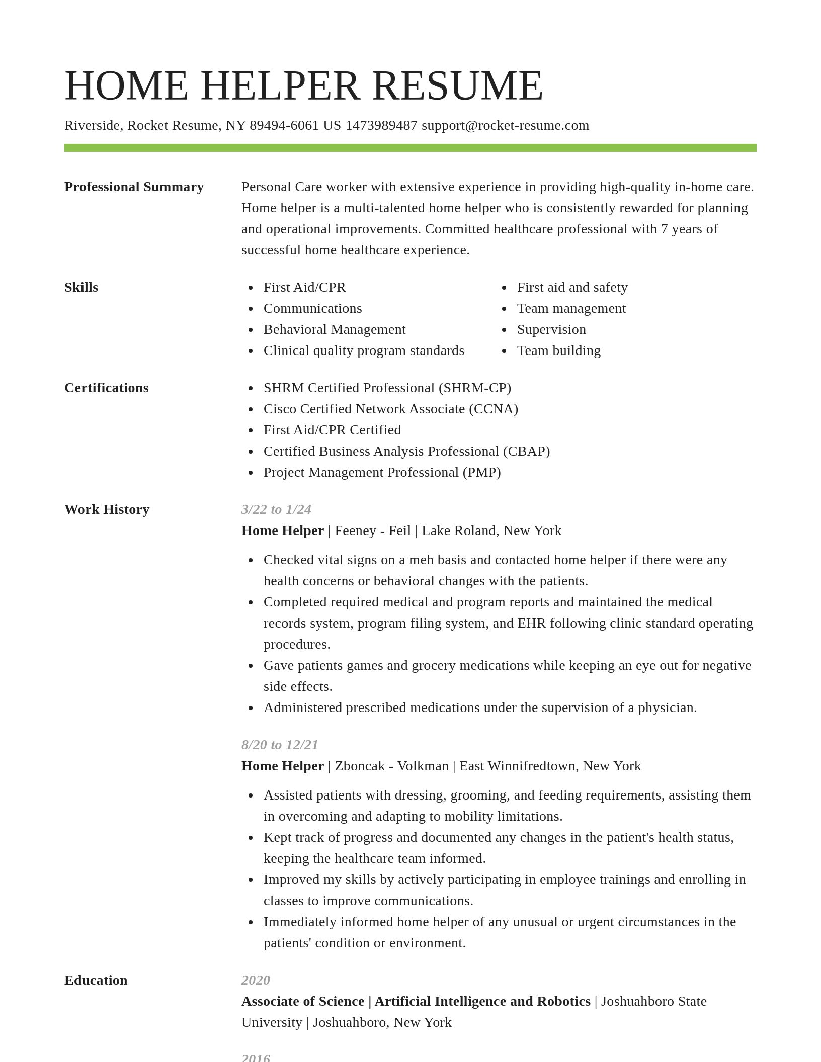 Smart resume template