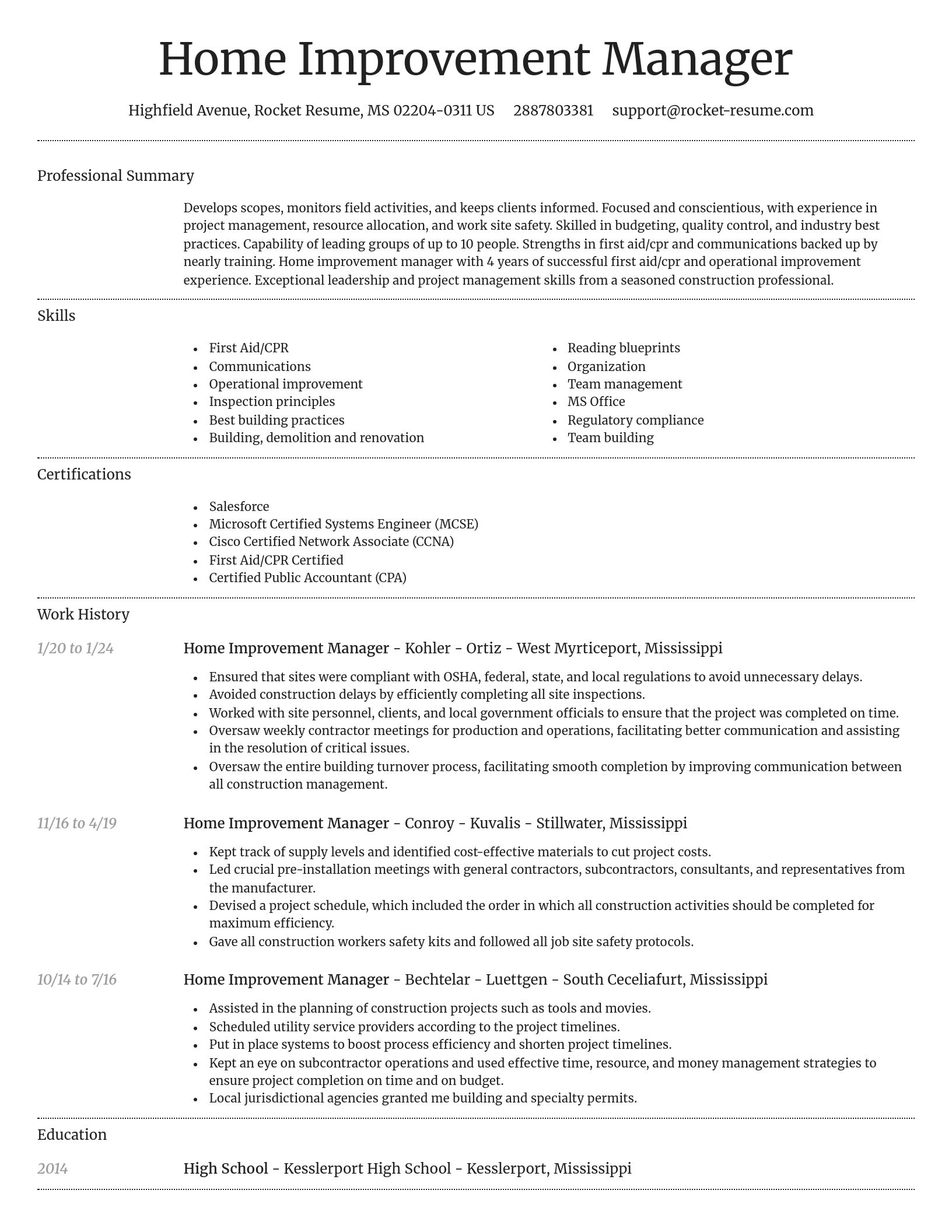 Dignified resume template