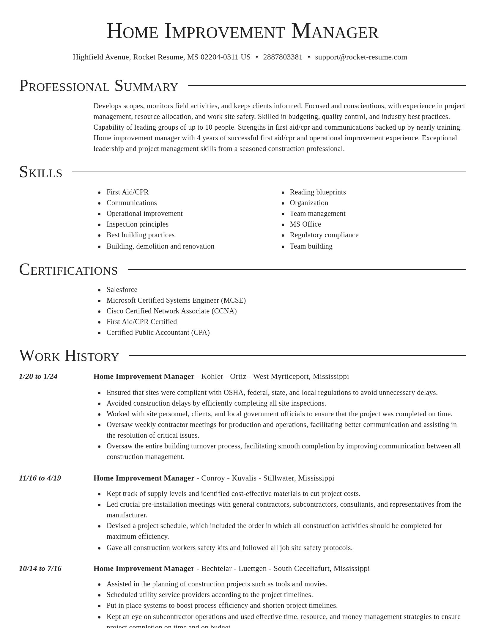Director resume template