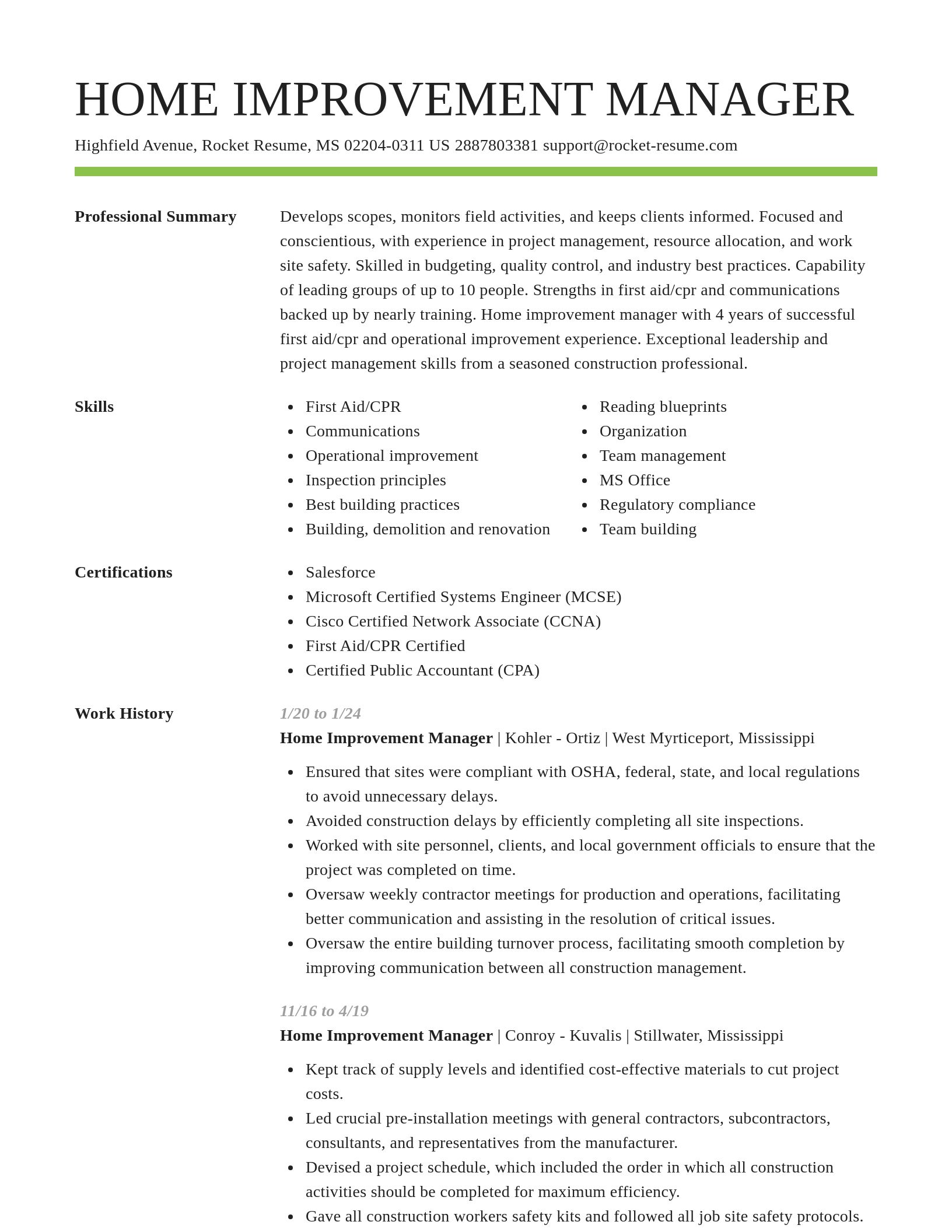 Smart resume template
