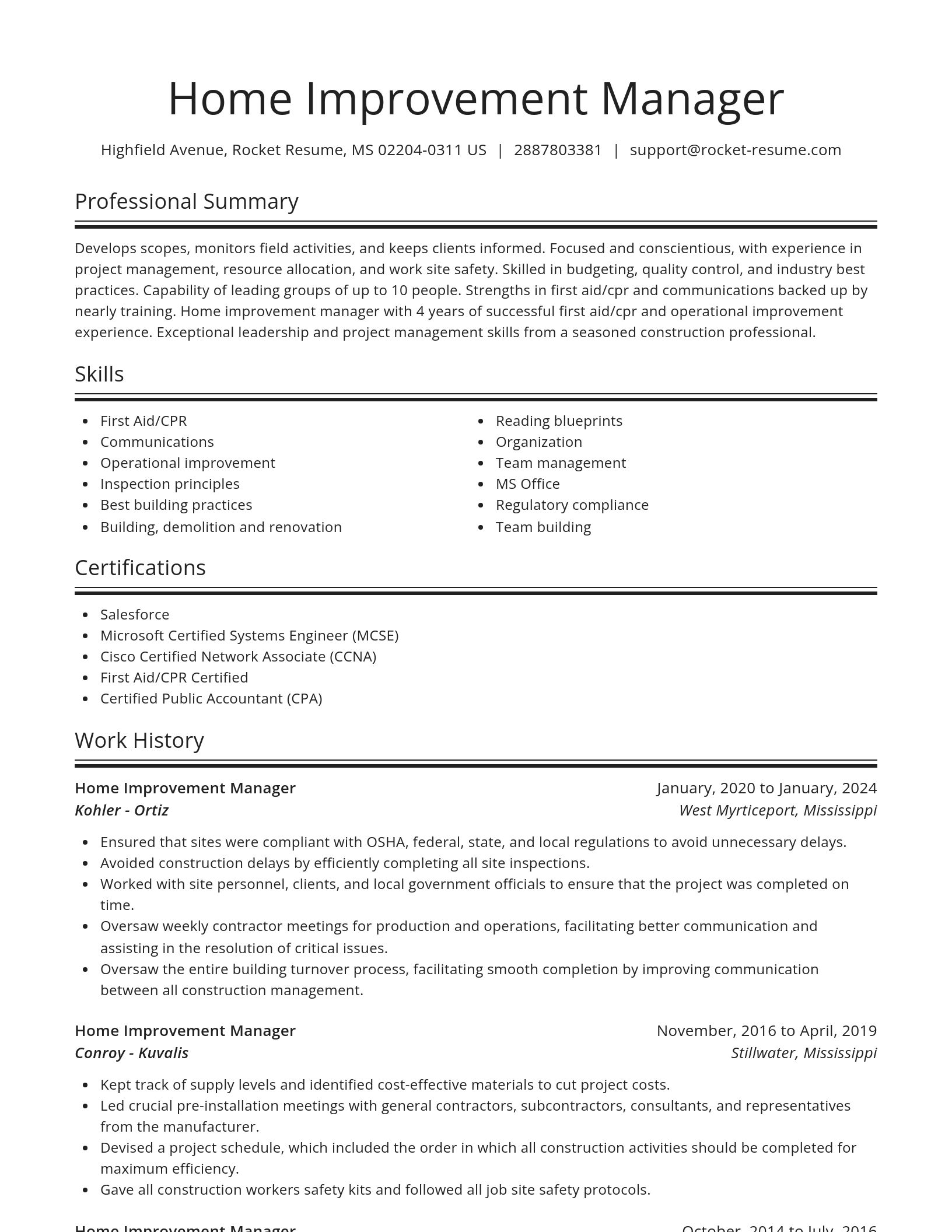 Spotlight resume template