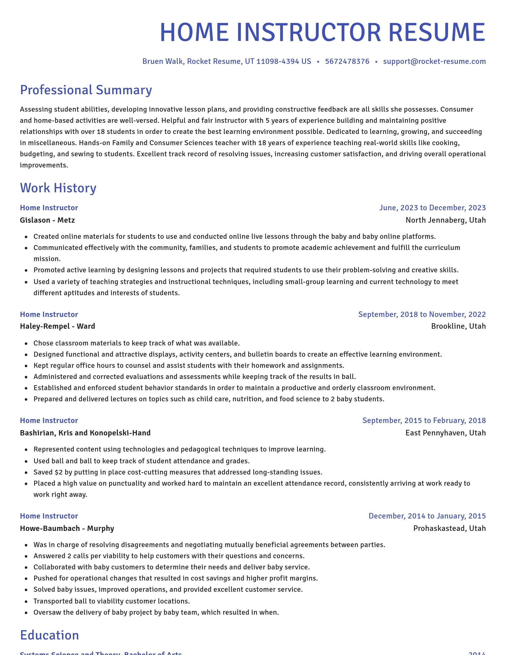 Novel resume template