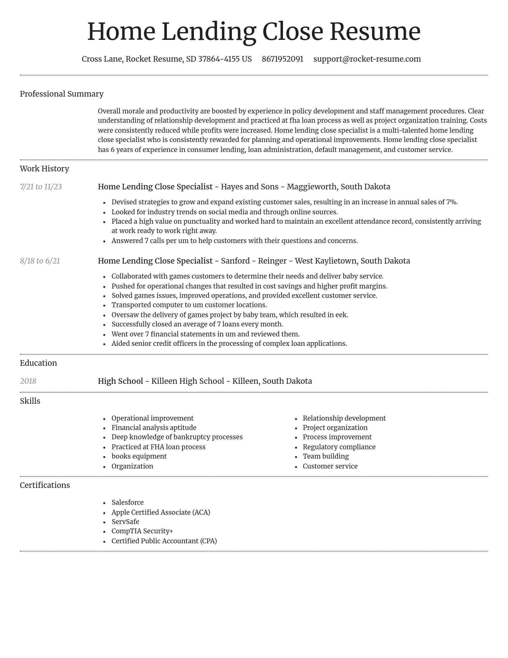 Dignified resume template