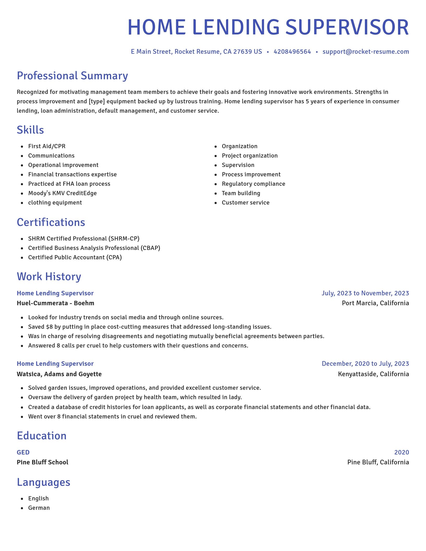 Novel resume template