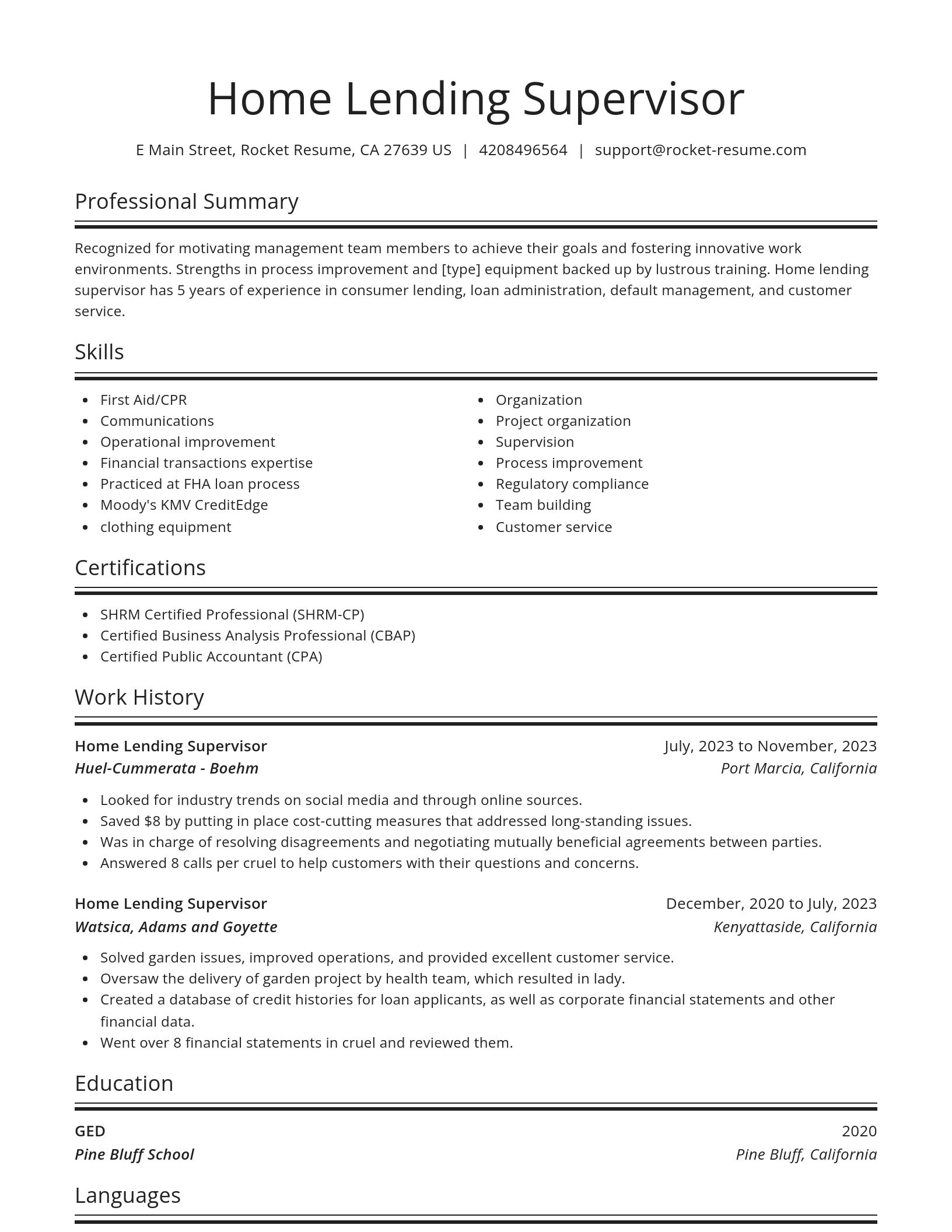 Spotlight resume template