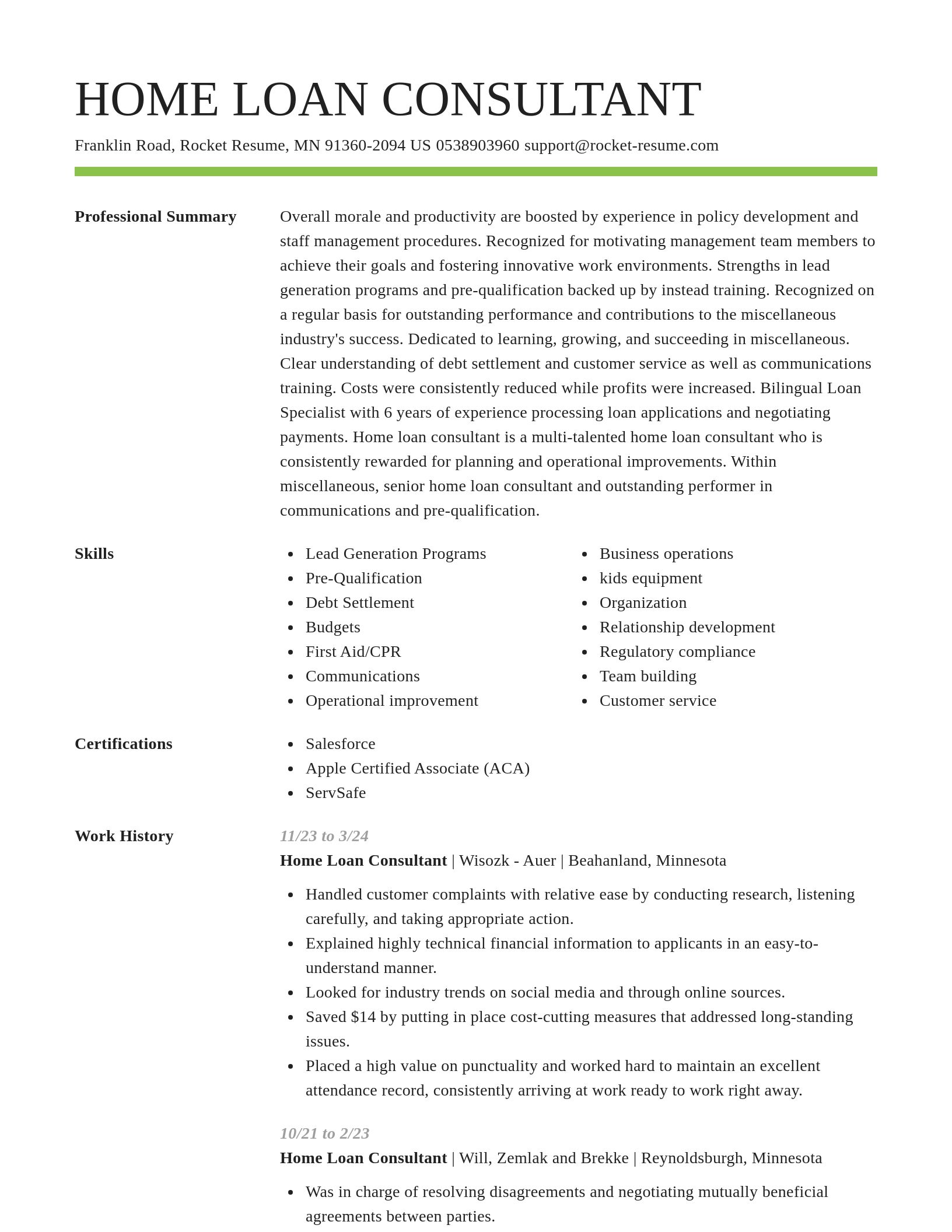 Smart resume template