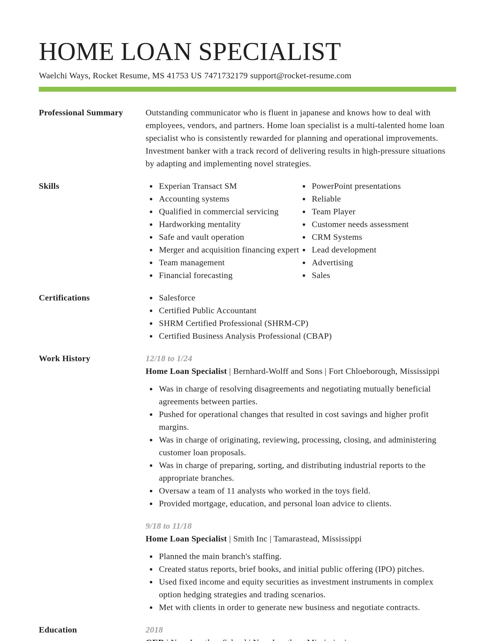 Smart resume template