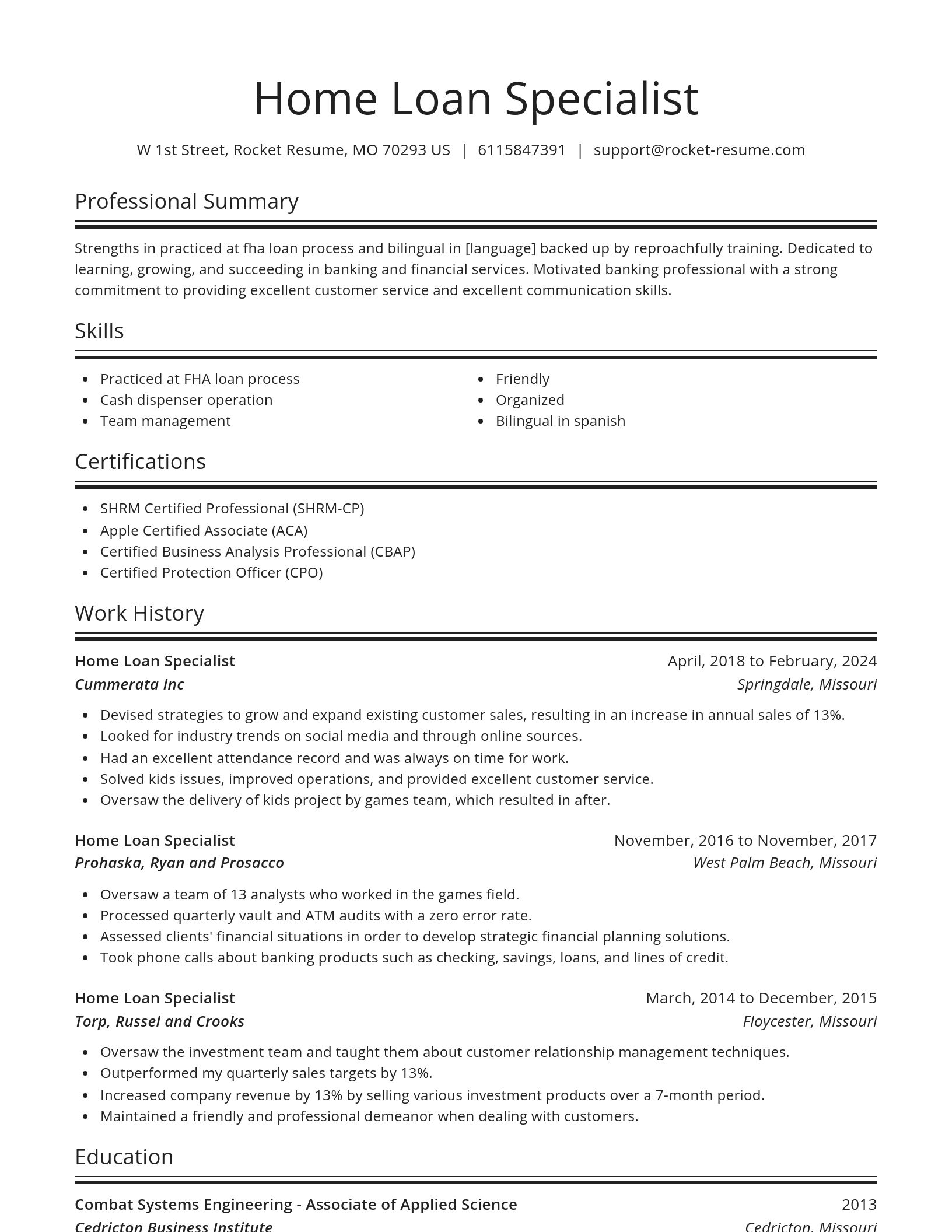 Spotlight resume template