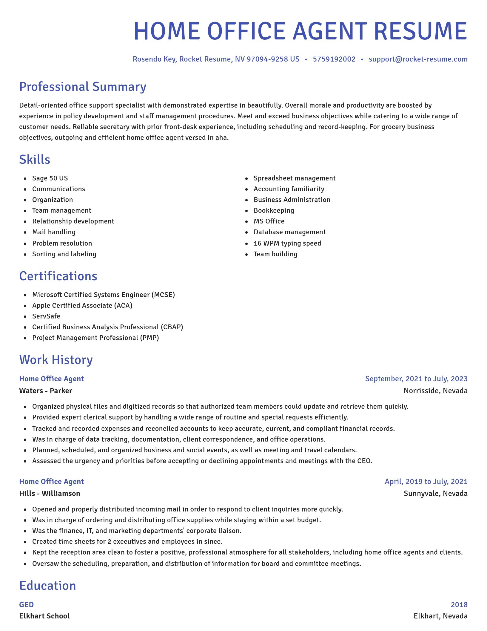 Novel resume template