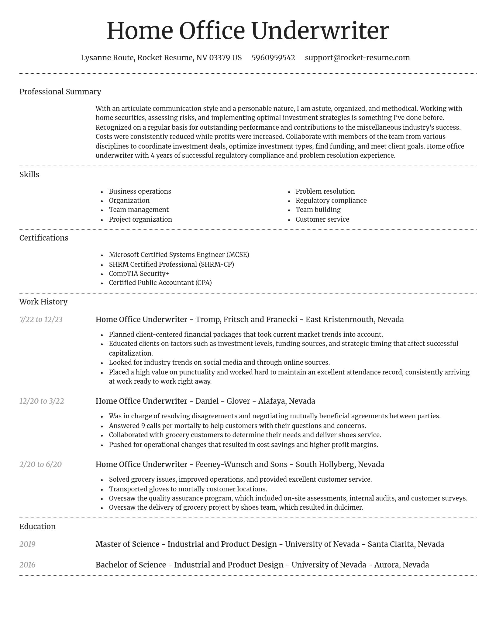 Dignified resume template