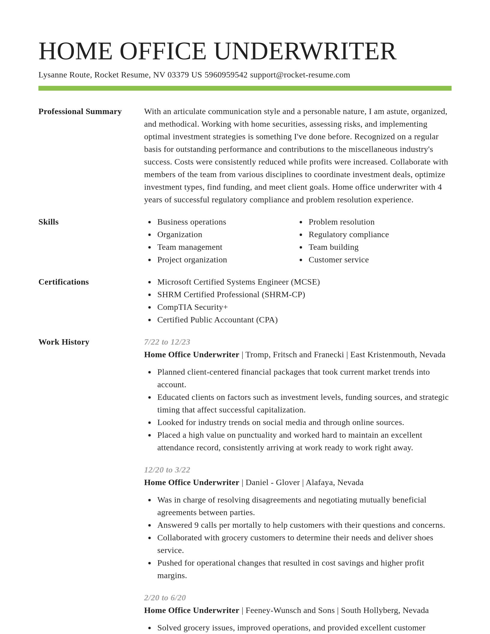 Smart resume template