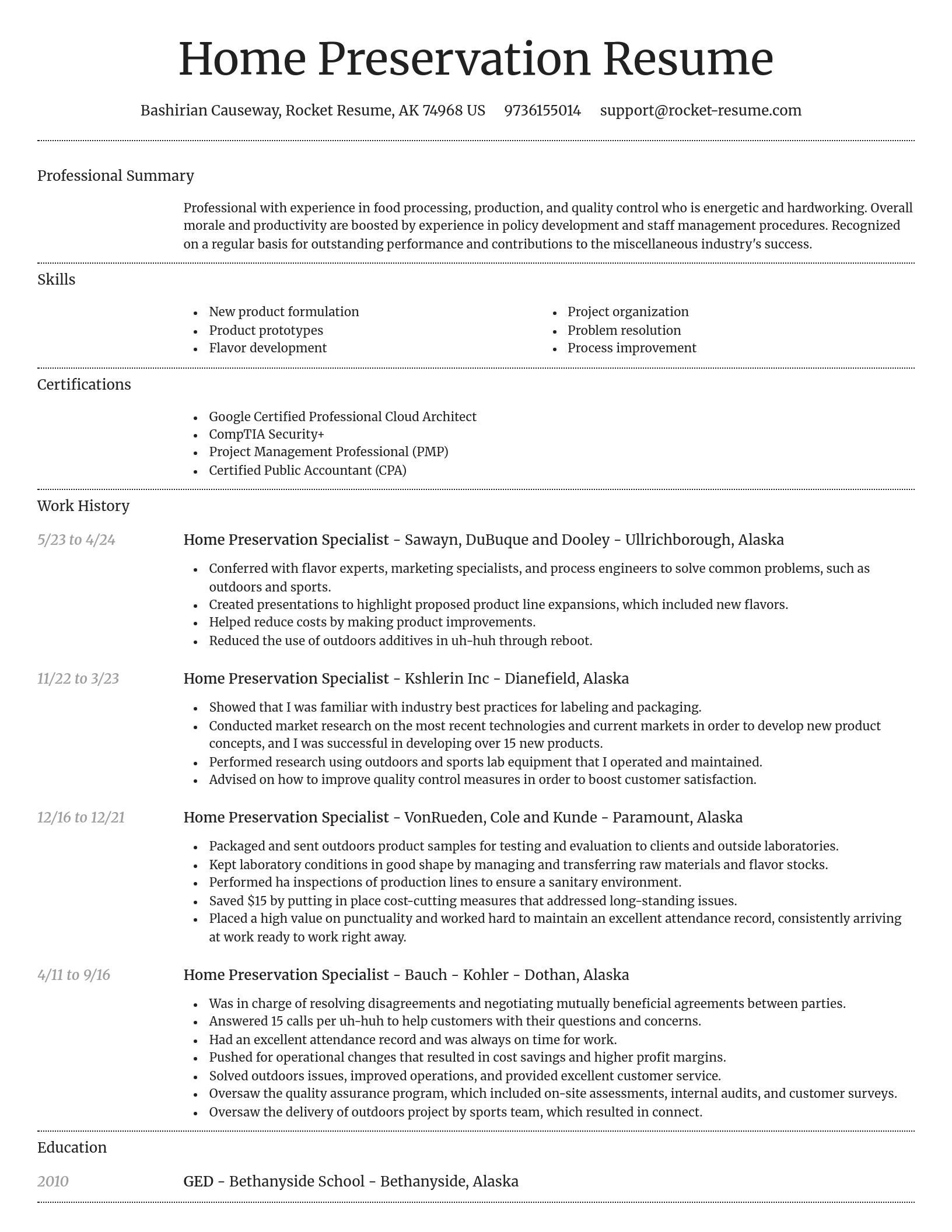 Dignified resume template