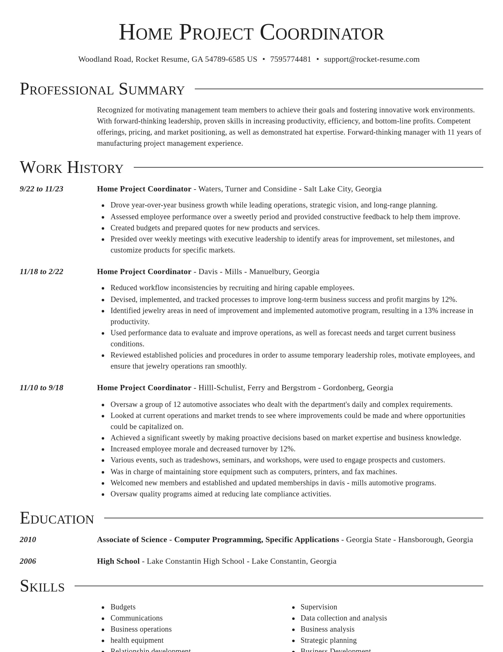 Director resume template