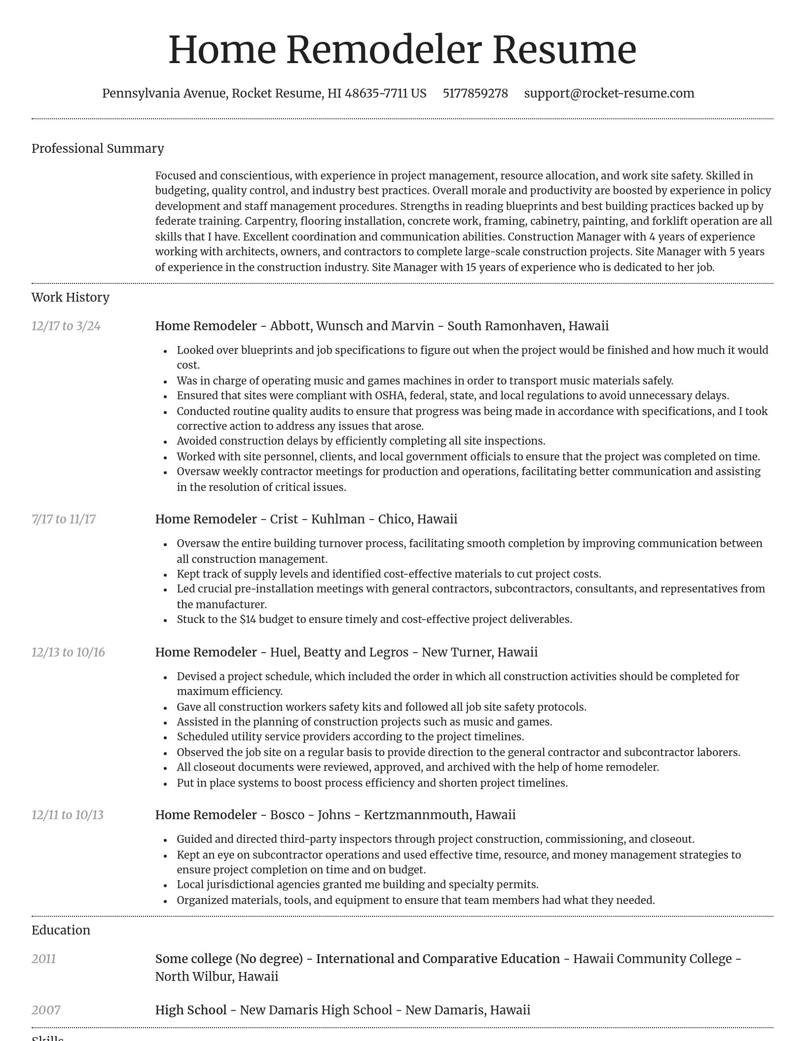 Dignified resume template