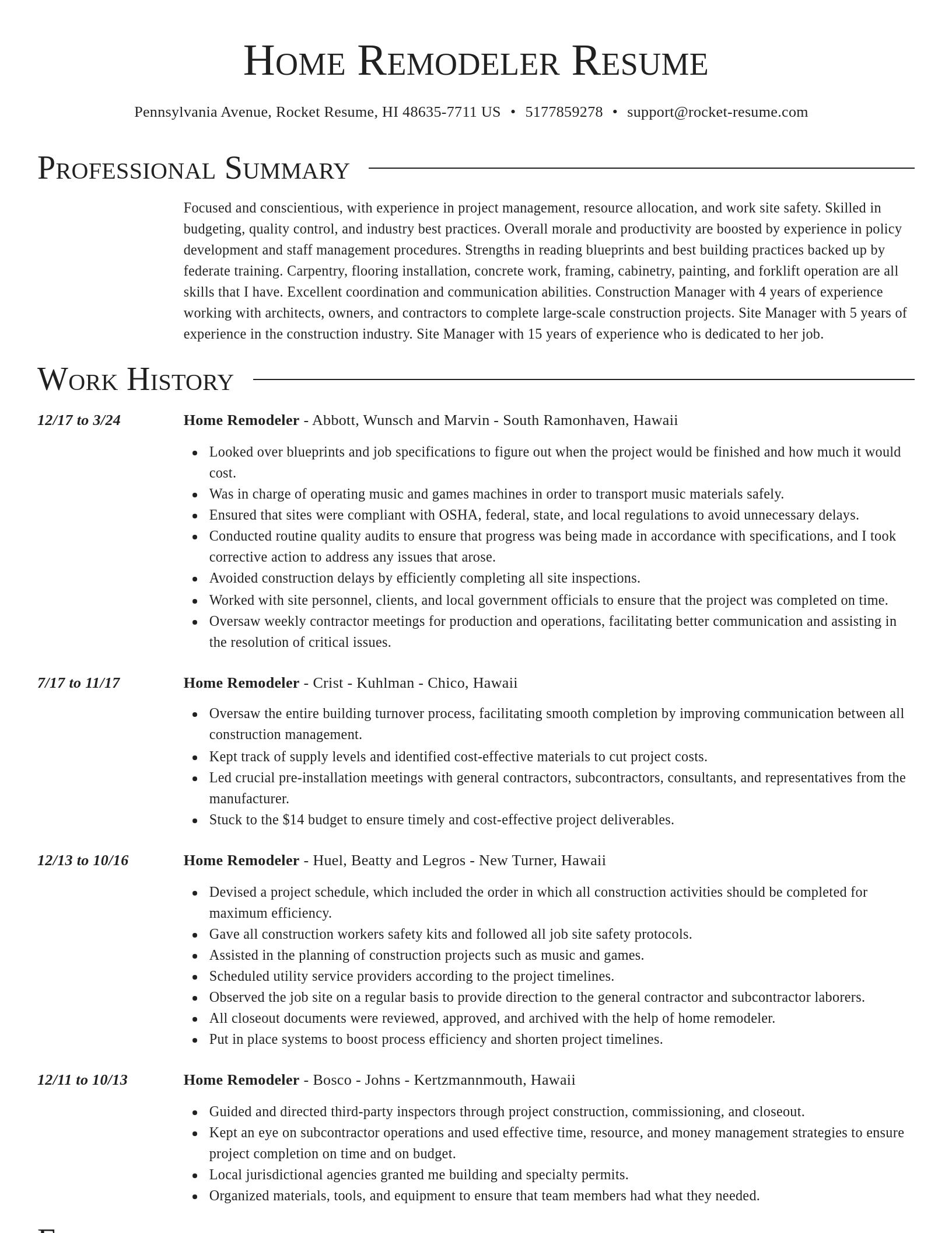 Director resume template