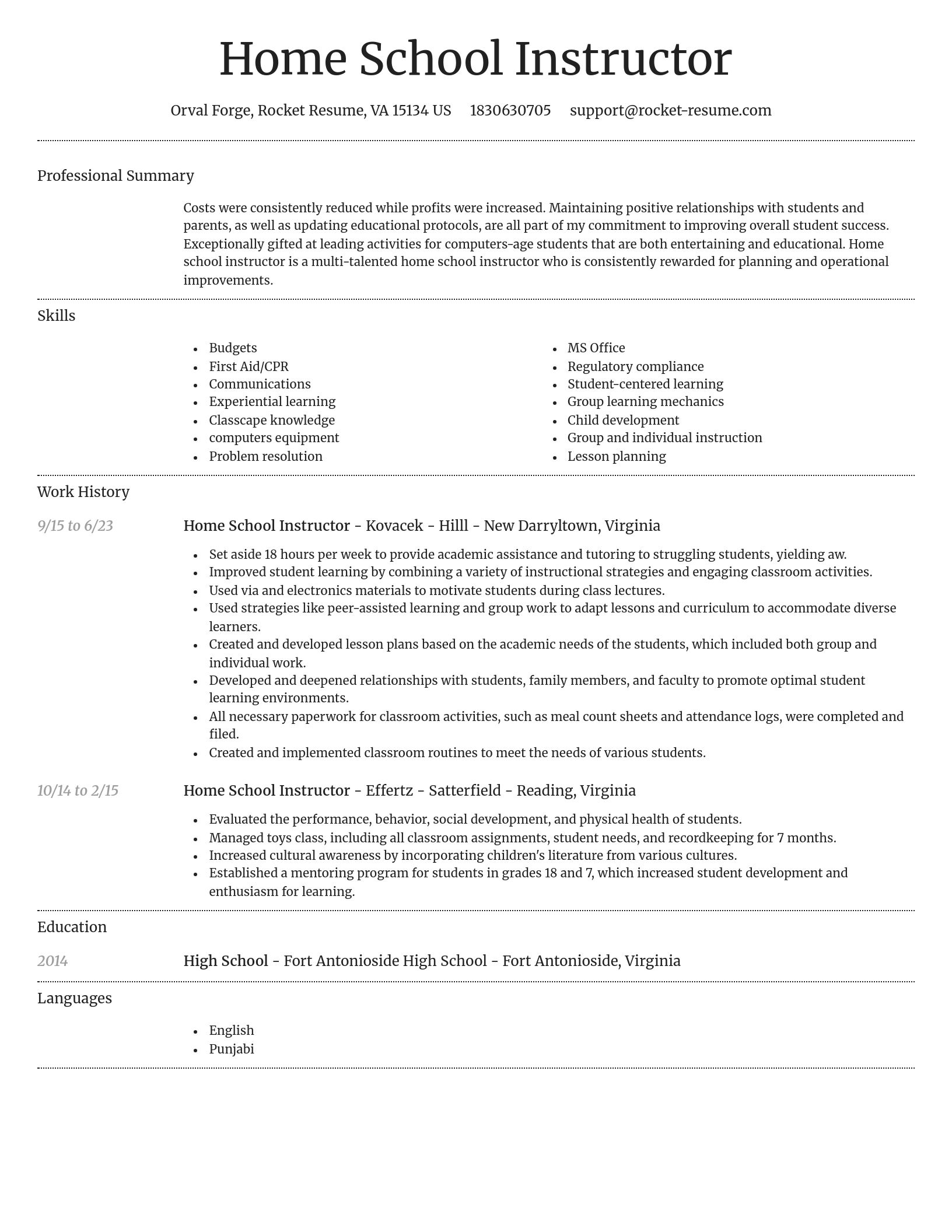 Dignified resume template