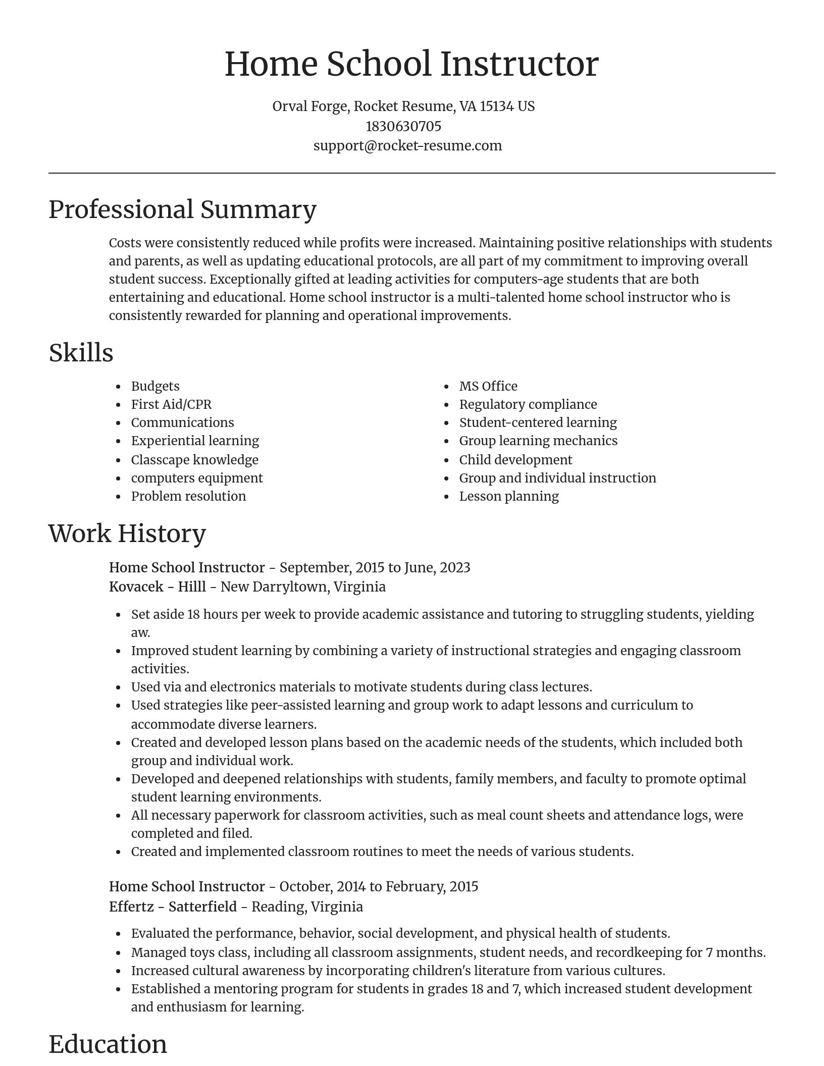 Focal Point resume template