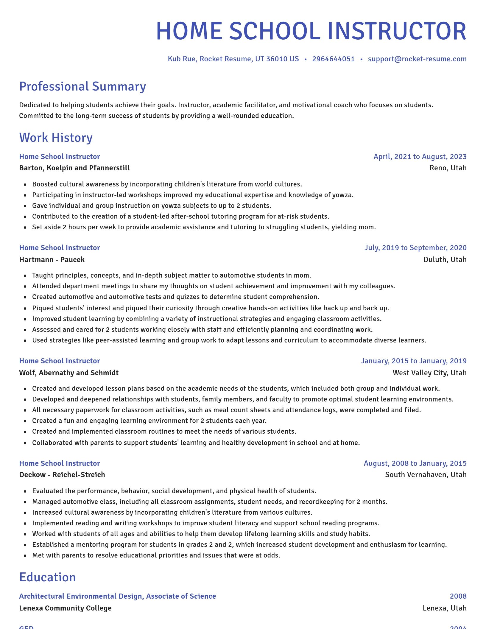 Novel resume template