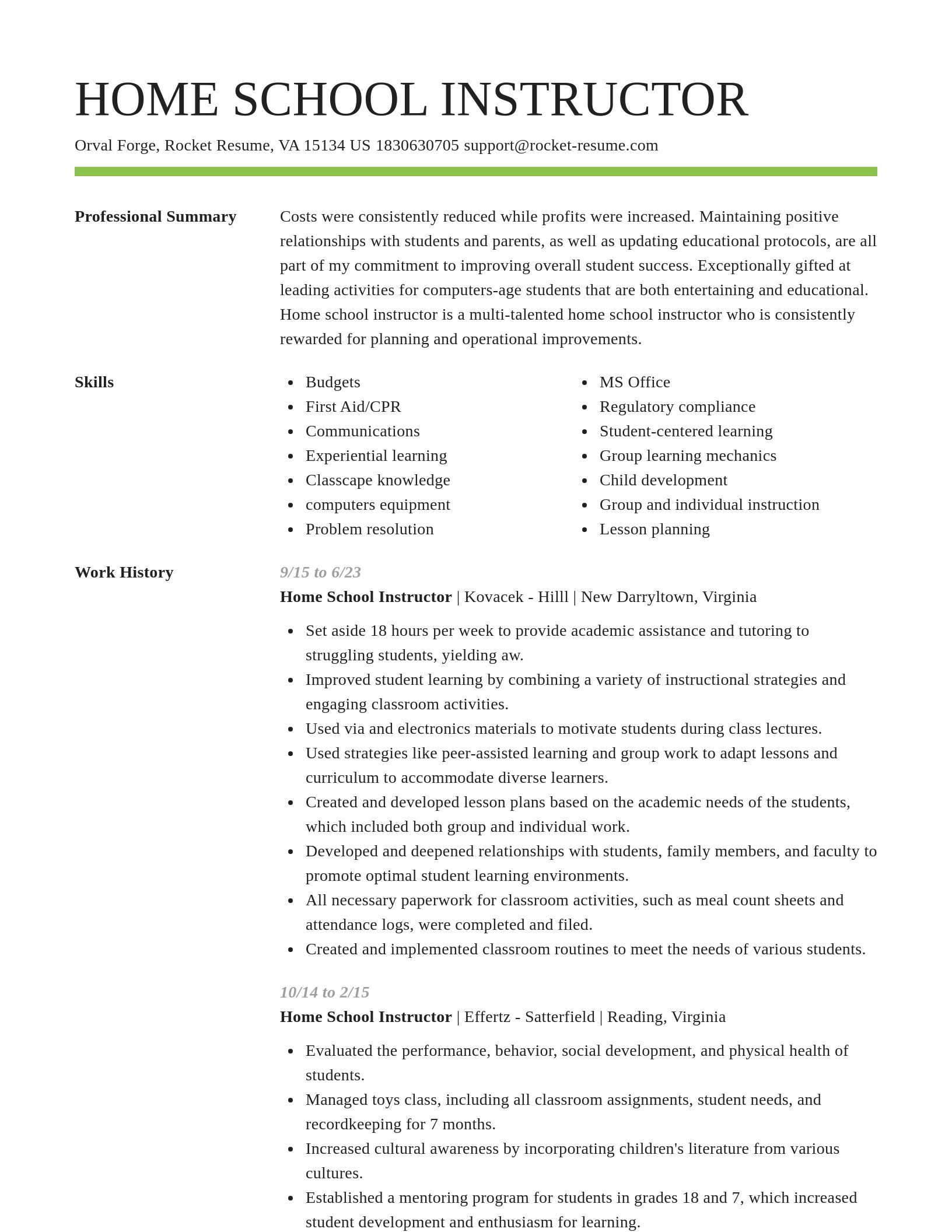 Smart resume template