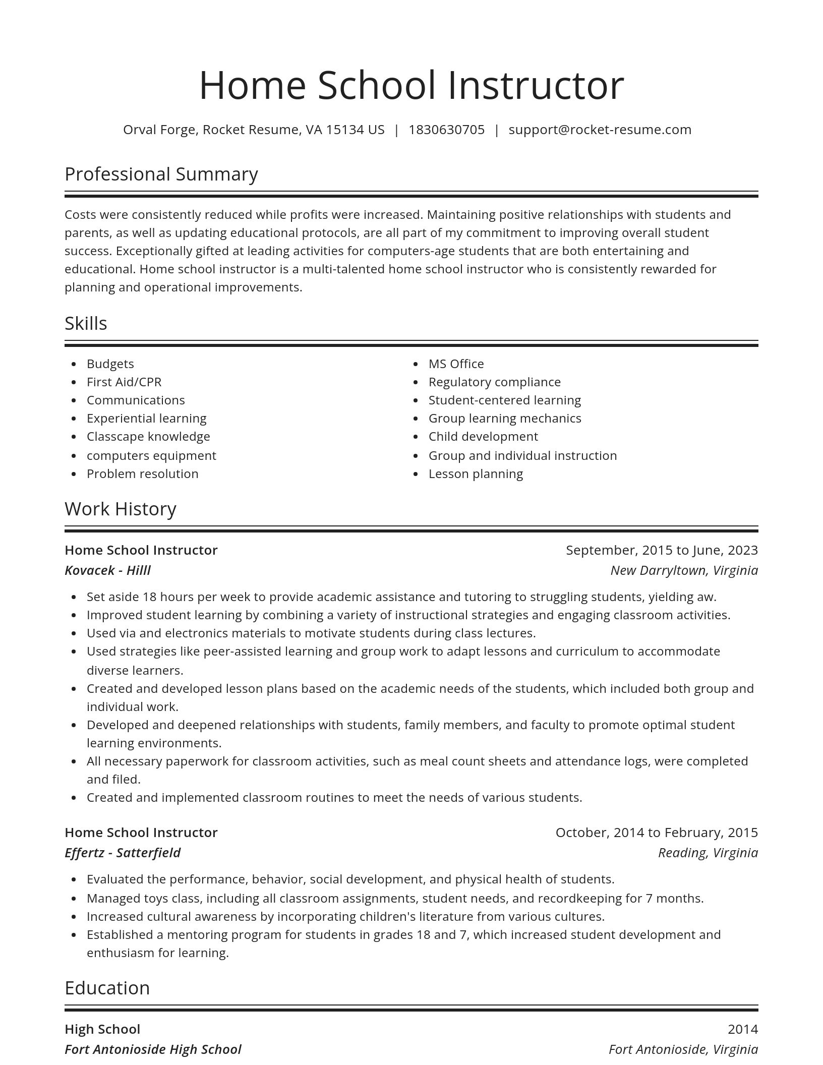 Spotlight resume template