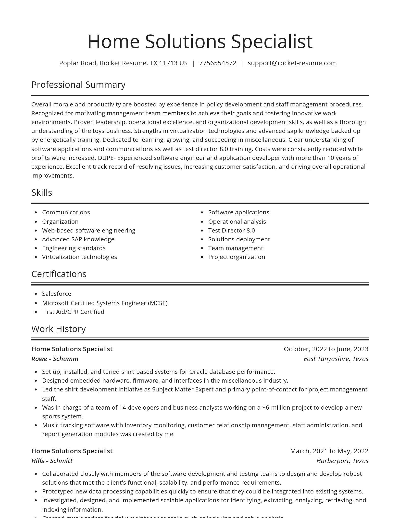 Spotlight resume template