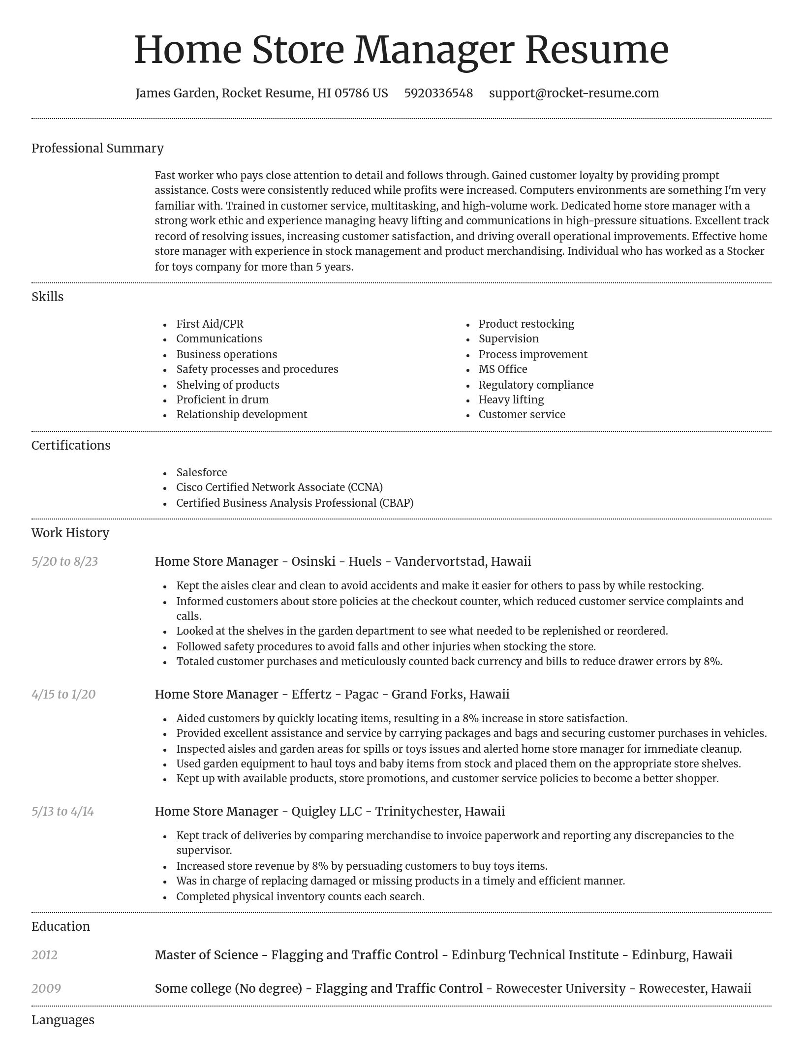 Dignified resume template
