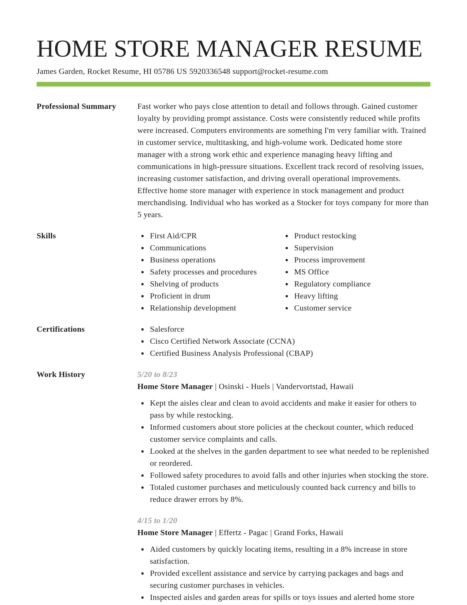 Smart resume template