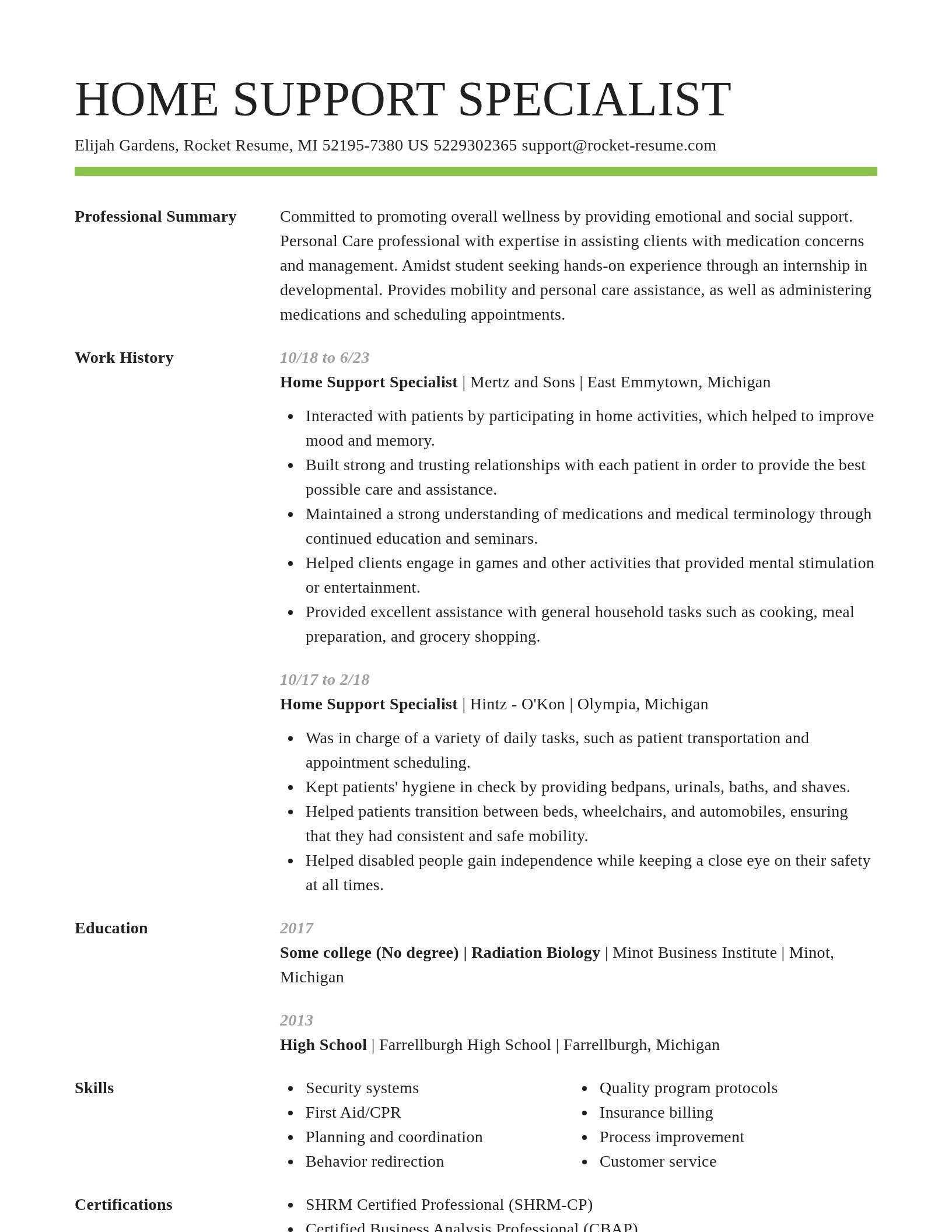 Smart resume template
