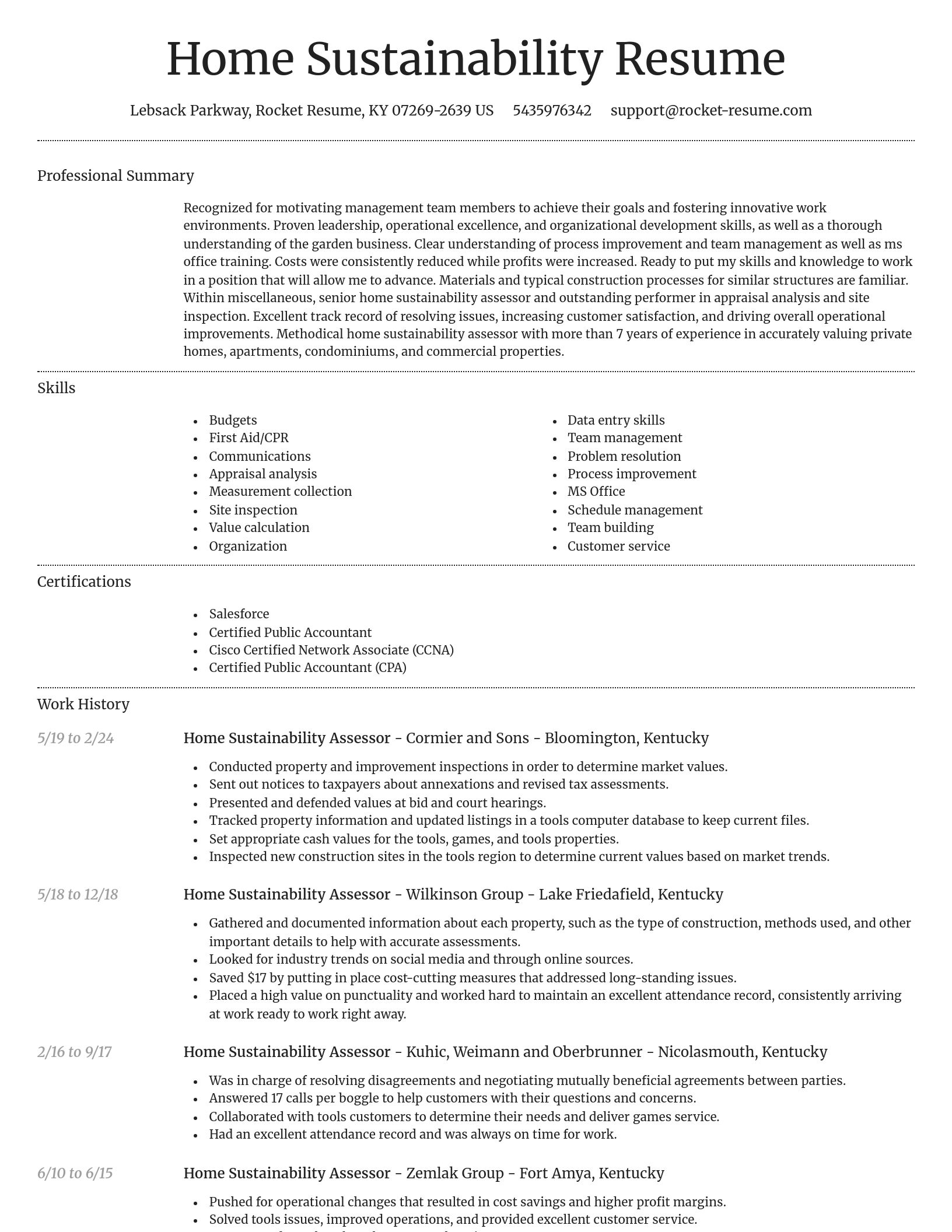 Dignified resume template