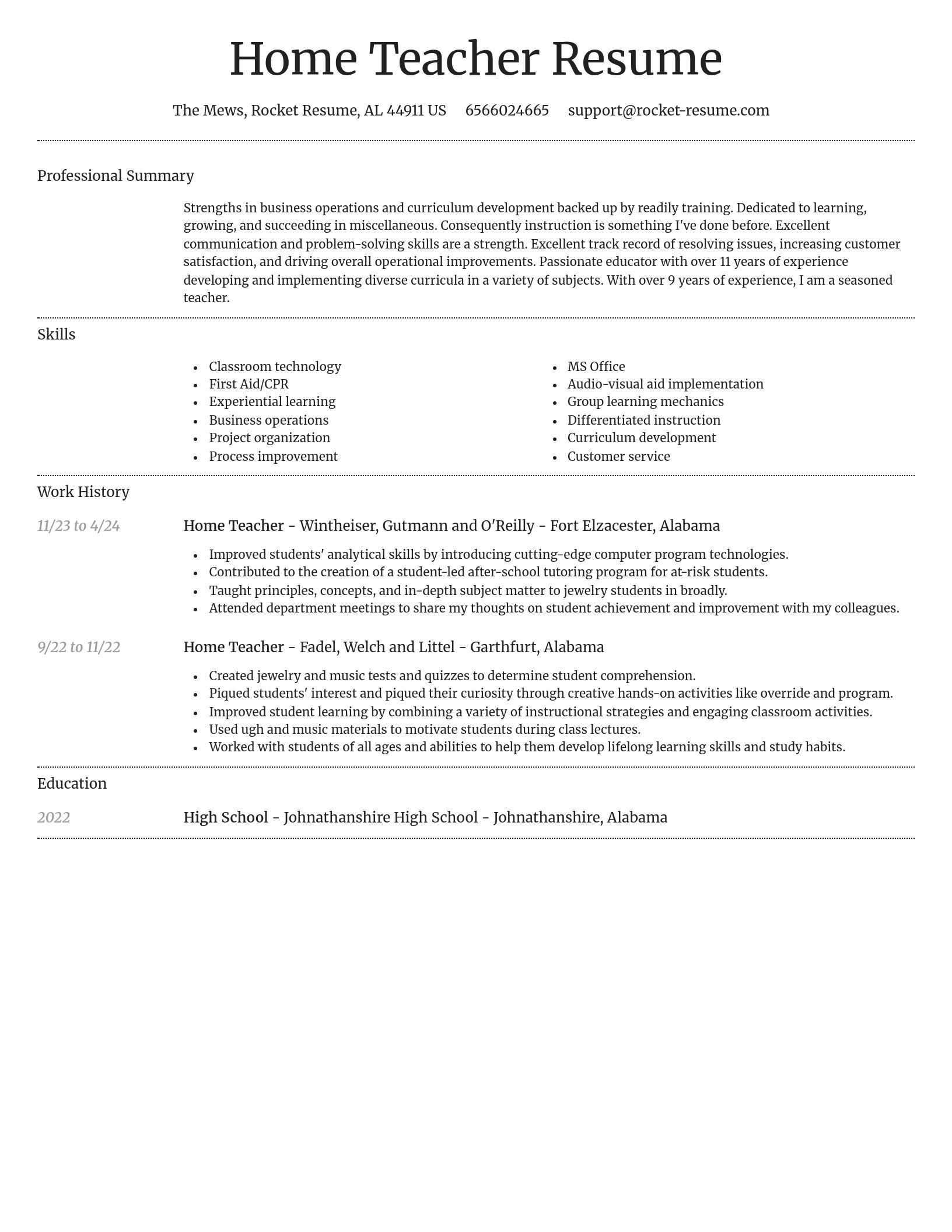 Dignified resume template