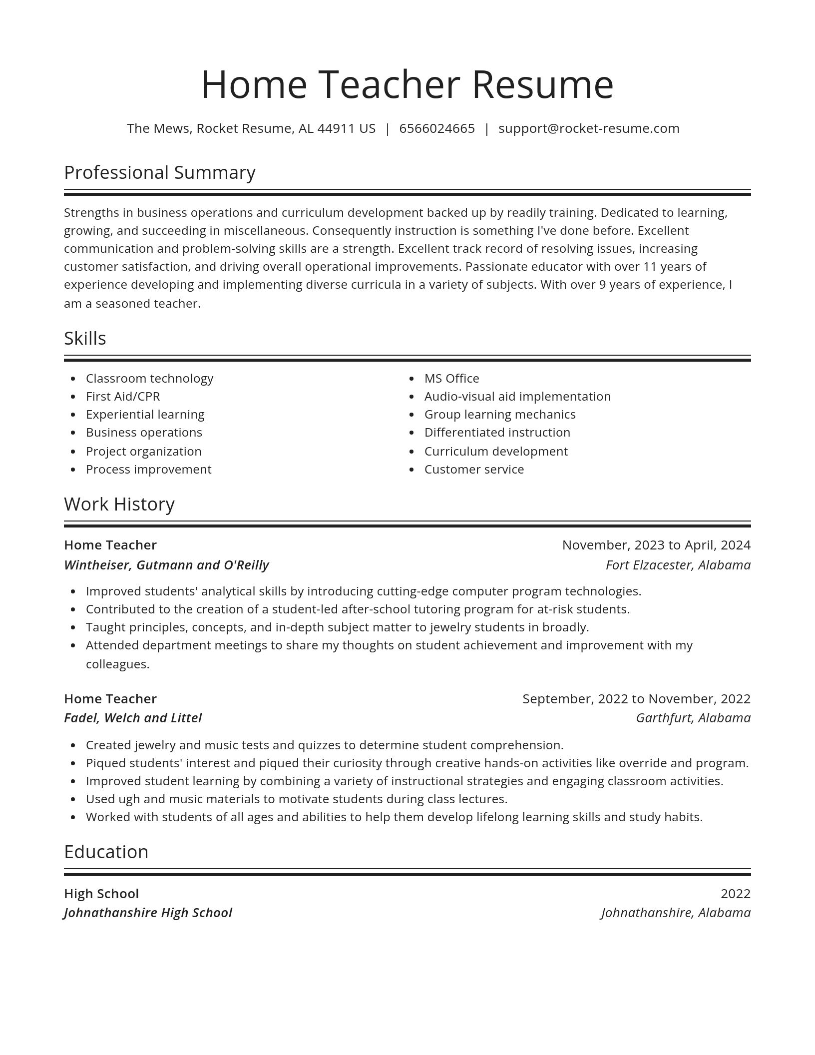 Spotlight resume template
