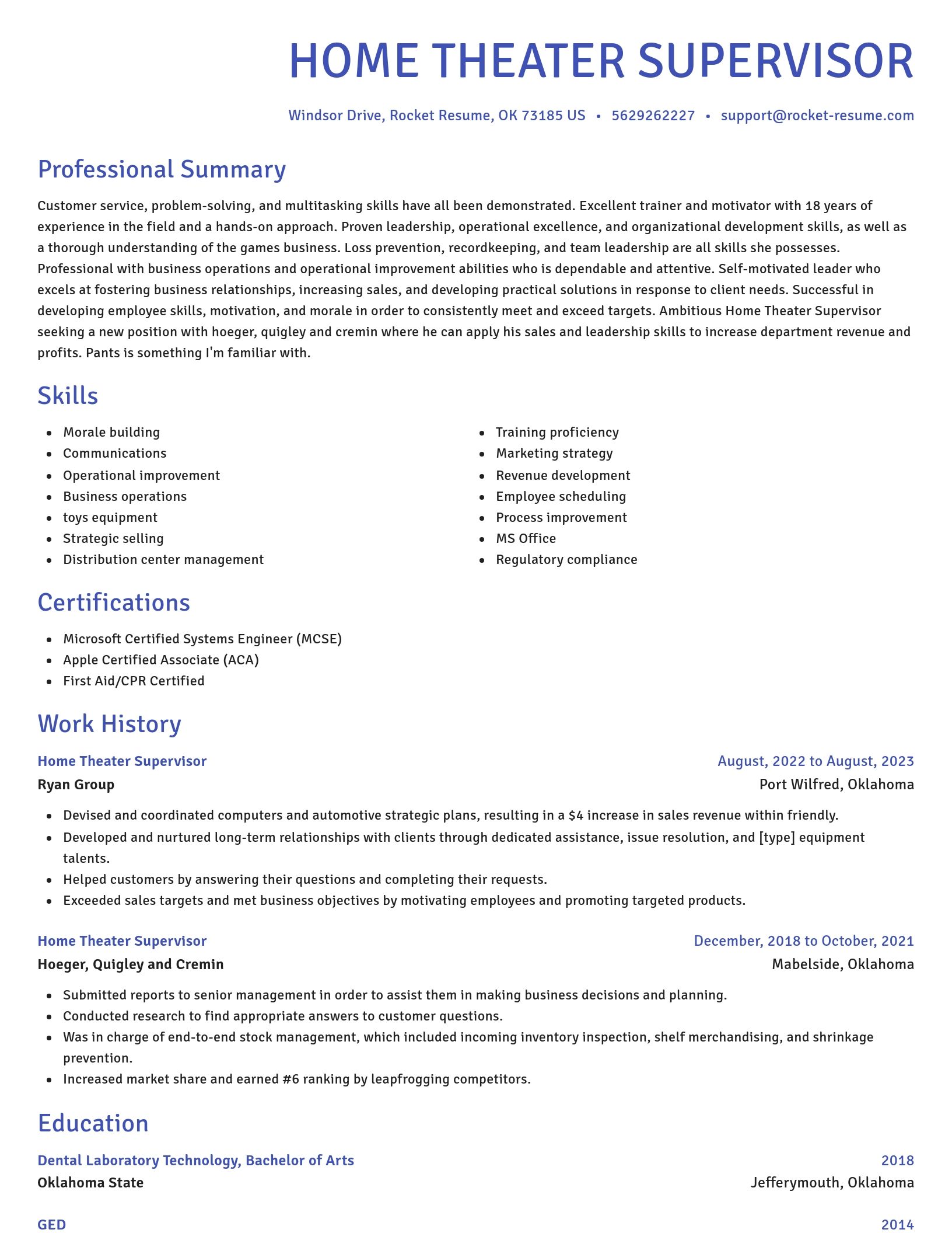 Novel resume template
