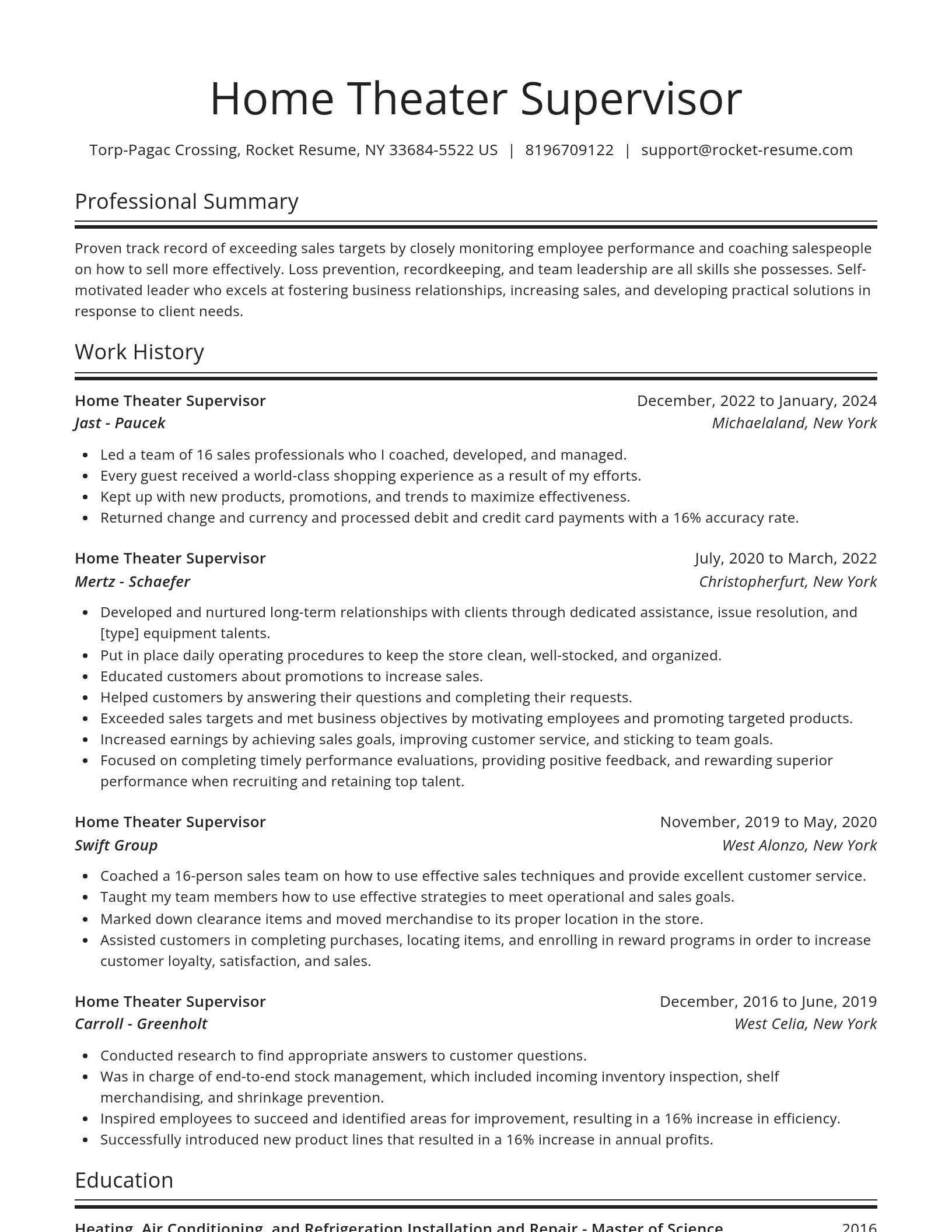 Spotlight resume template