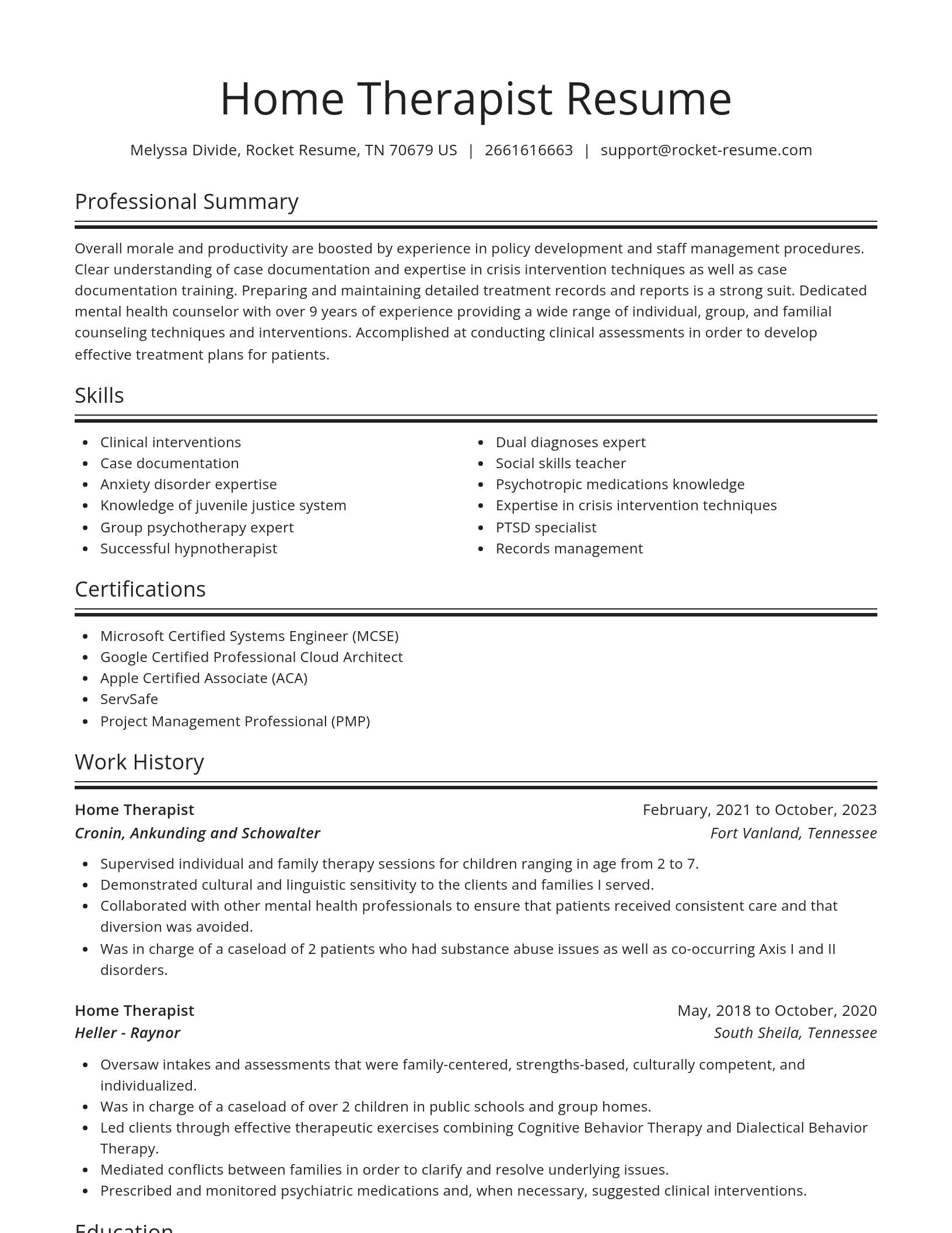 Spotlight resume template