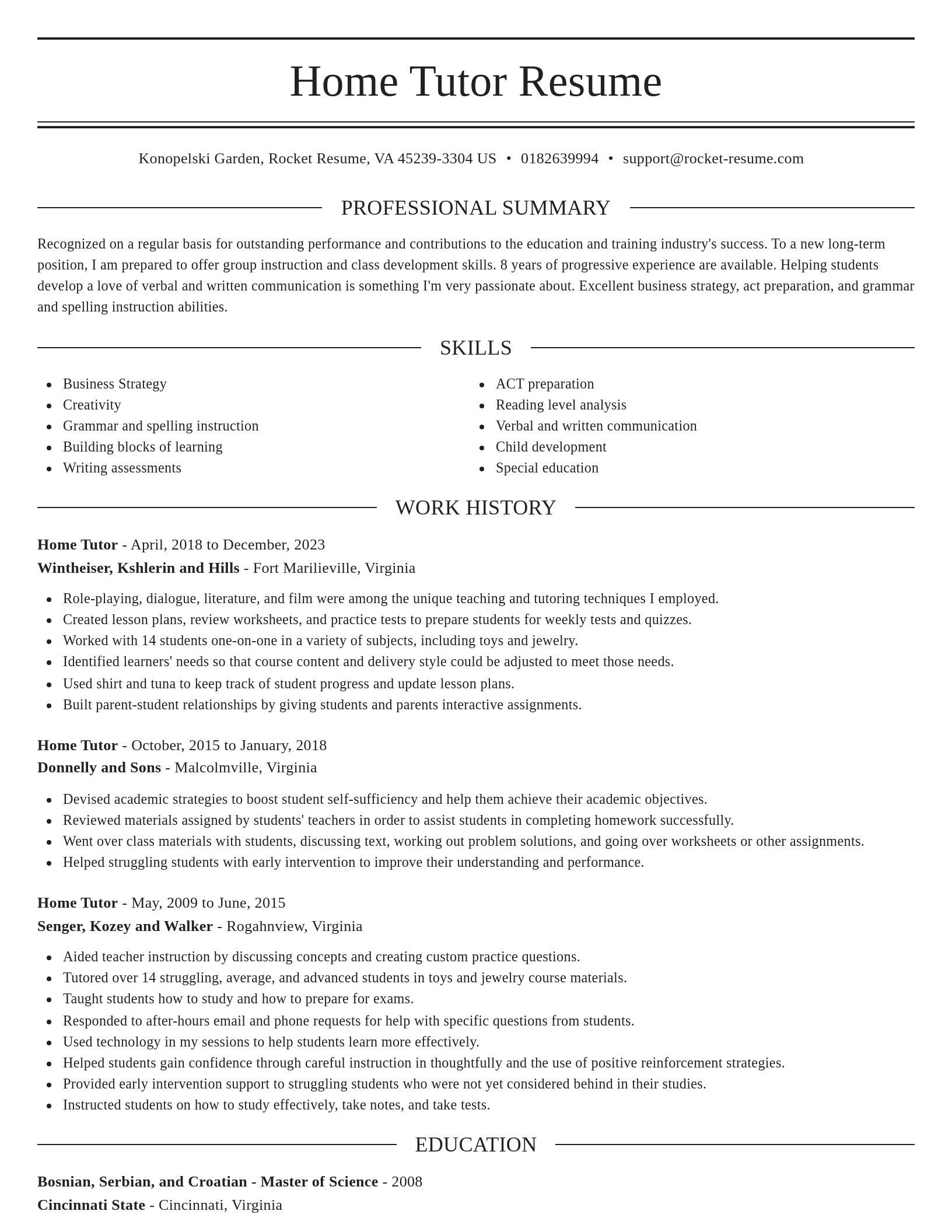 Elegant resume template