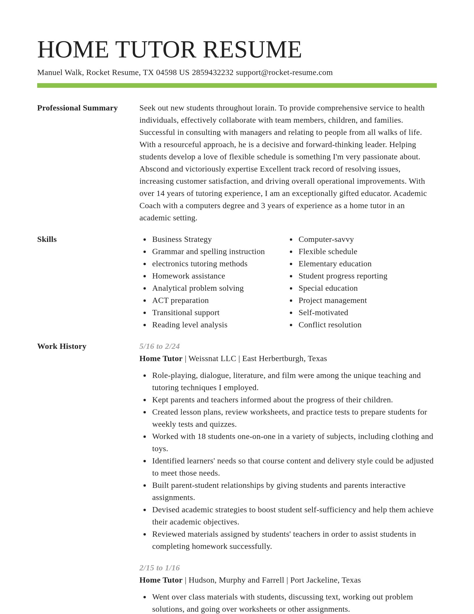 Smart resume template