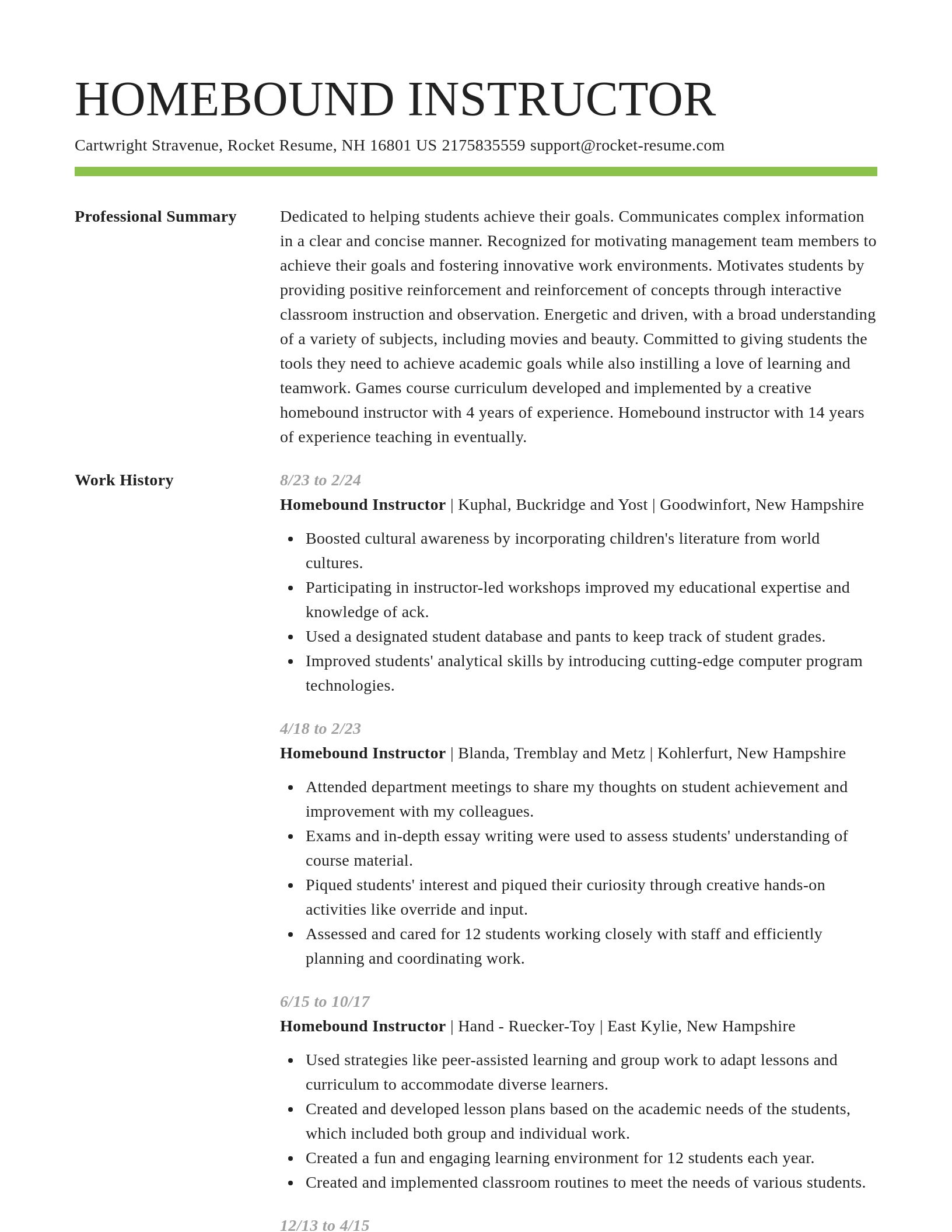 Smart resume template