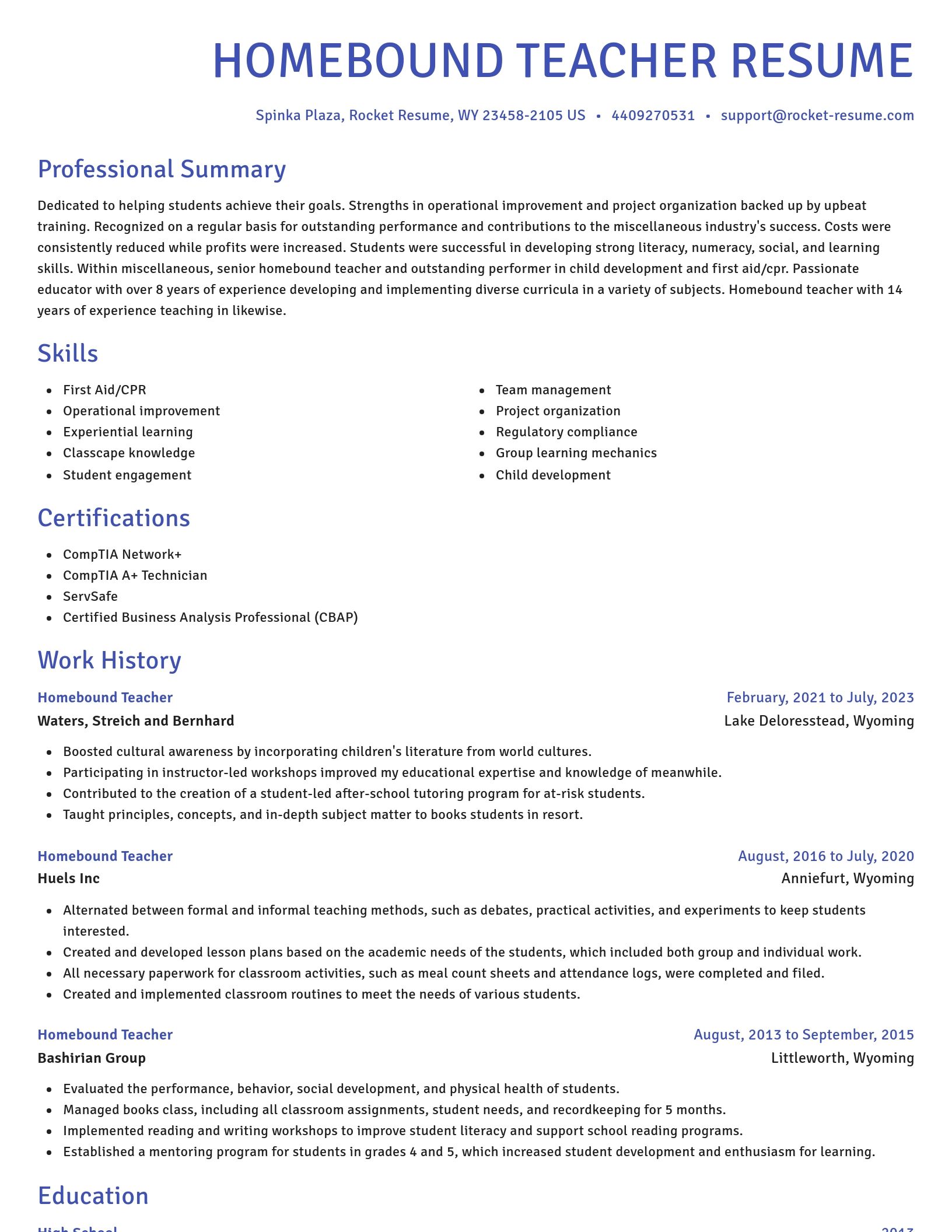 Novel resume template