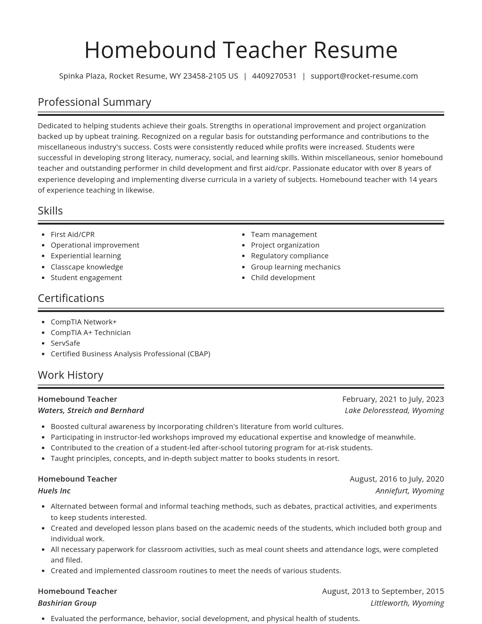 Spotlight resume template