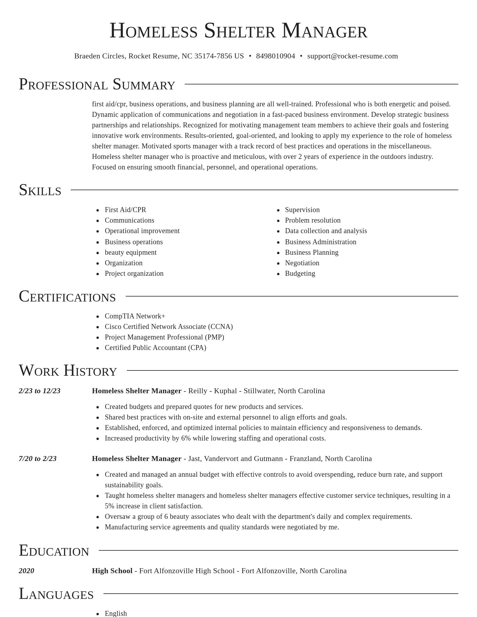 Director resume template