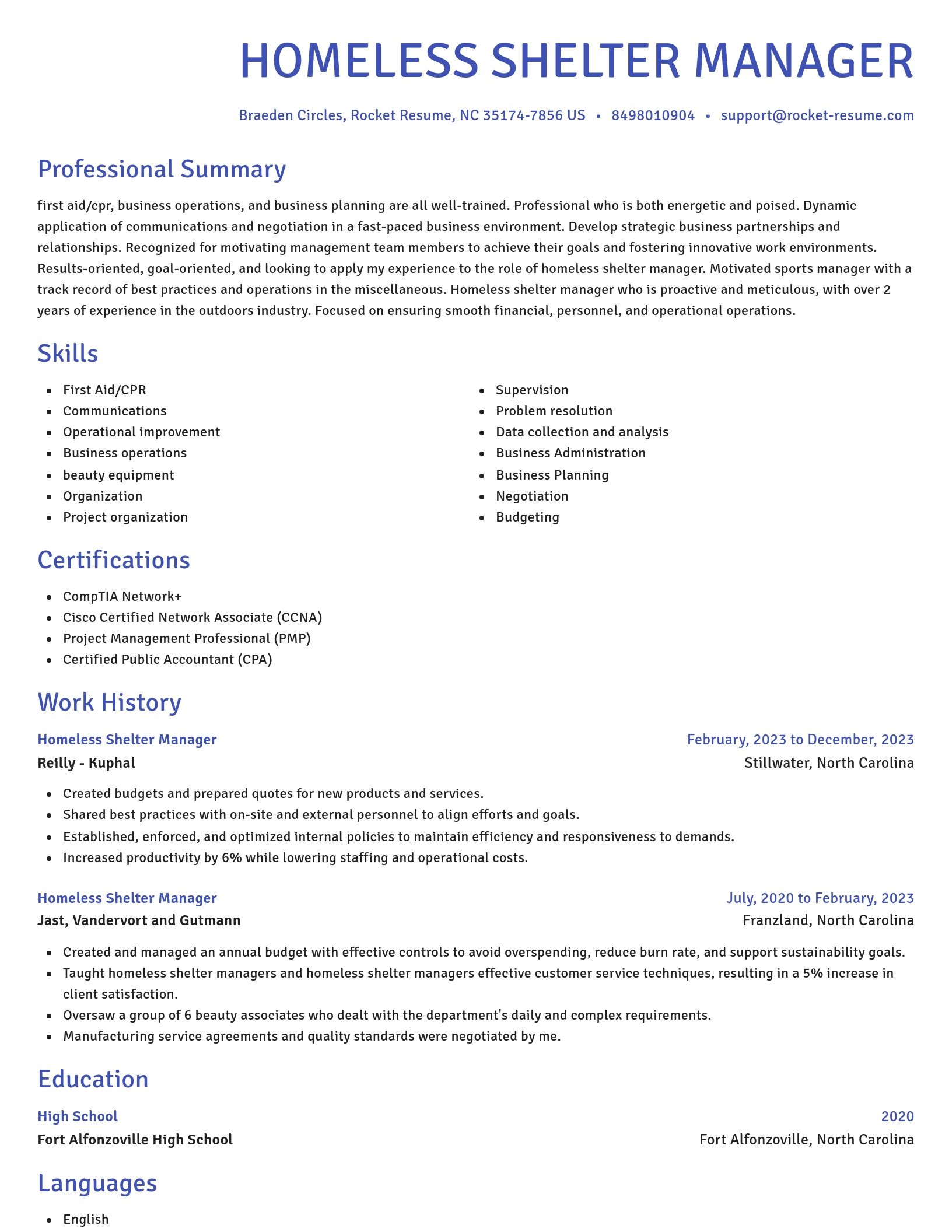 Novel resume template
